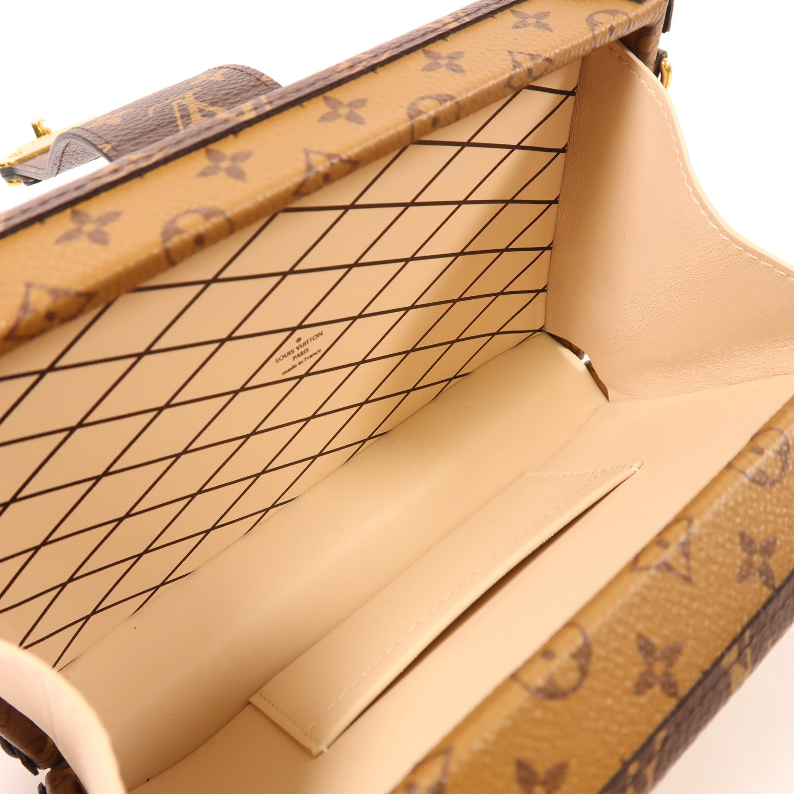 LOUIS VUITTON【激減優惠】 Monogram Reverse Petite Malle金扣肩背袋