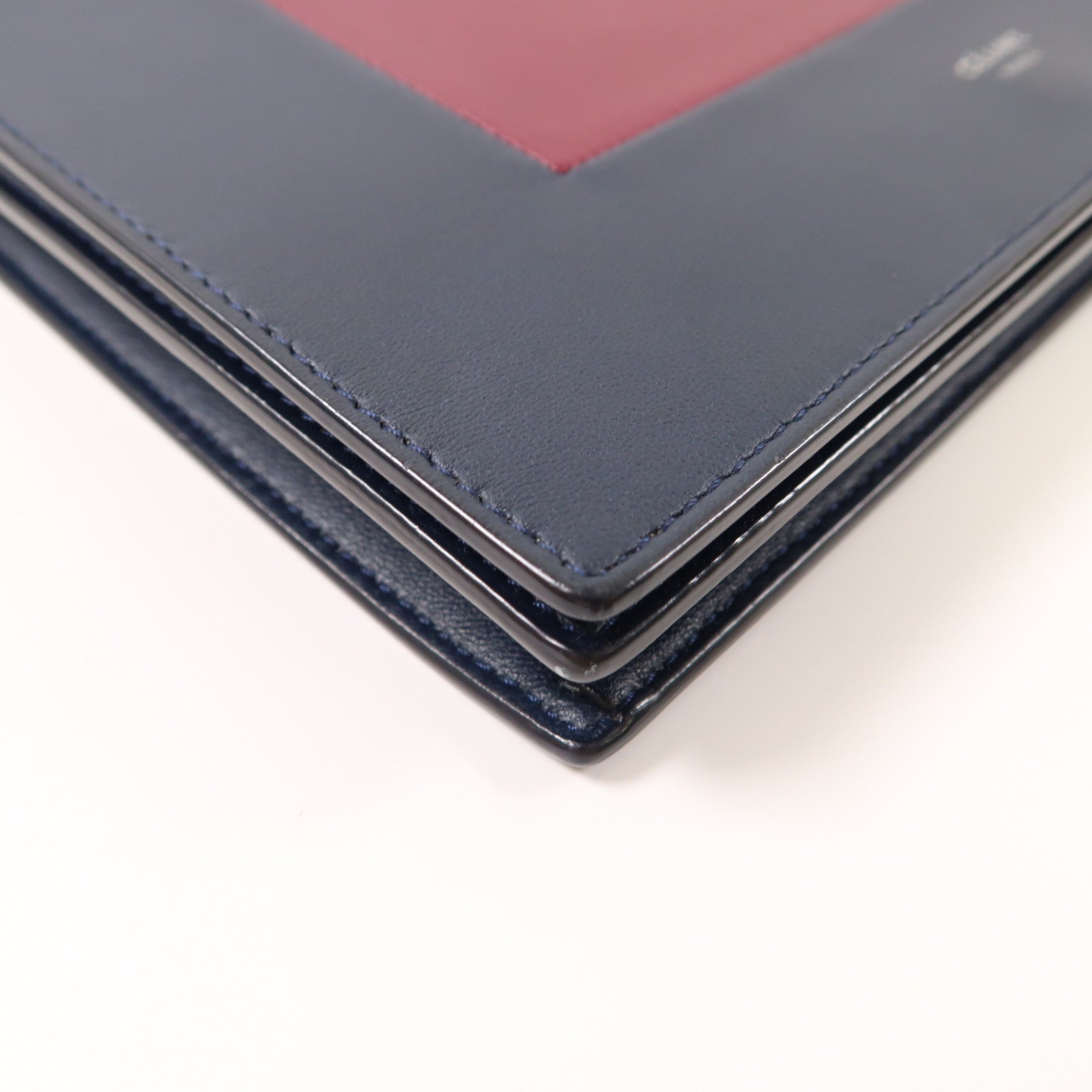 CELINE 羊皮皮革Frame Wallet On Strap銀扣鏈帶肩背袋