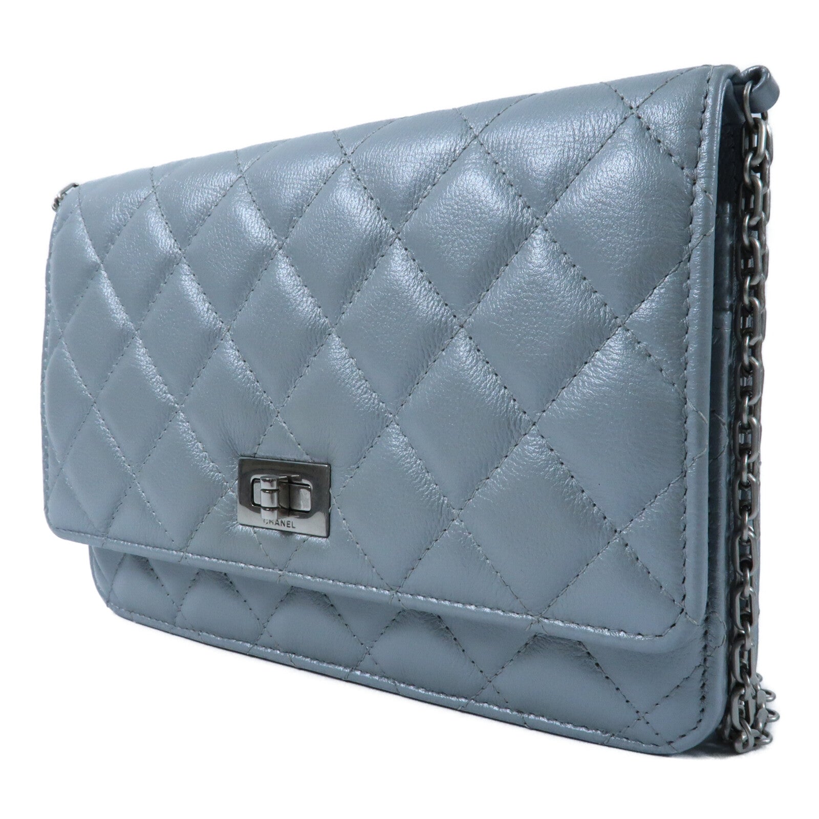 CHANEL 牛皮皮革WOC Wallet On Chain銀扣鏈帶肩背袋
