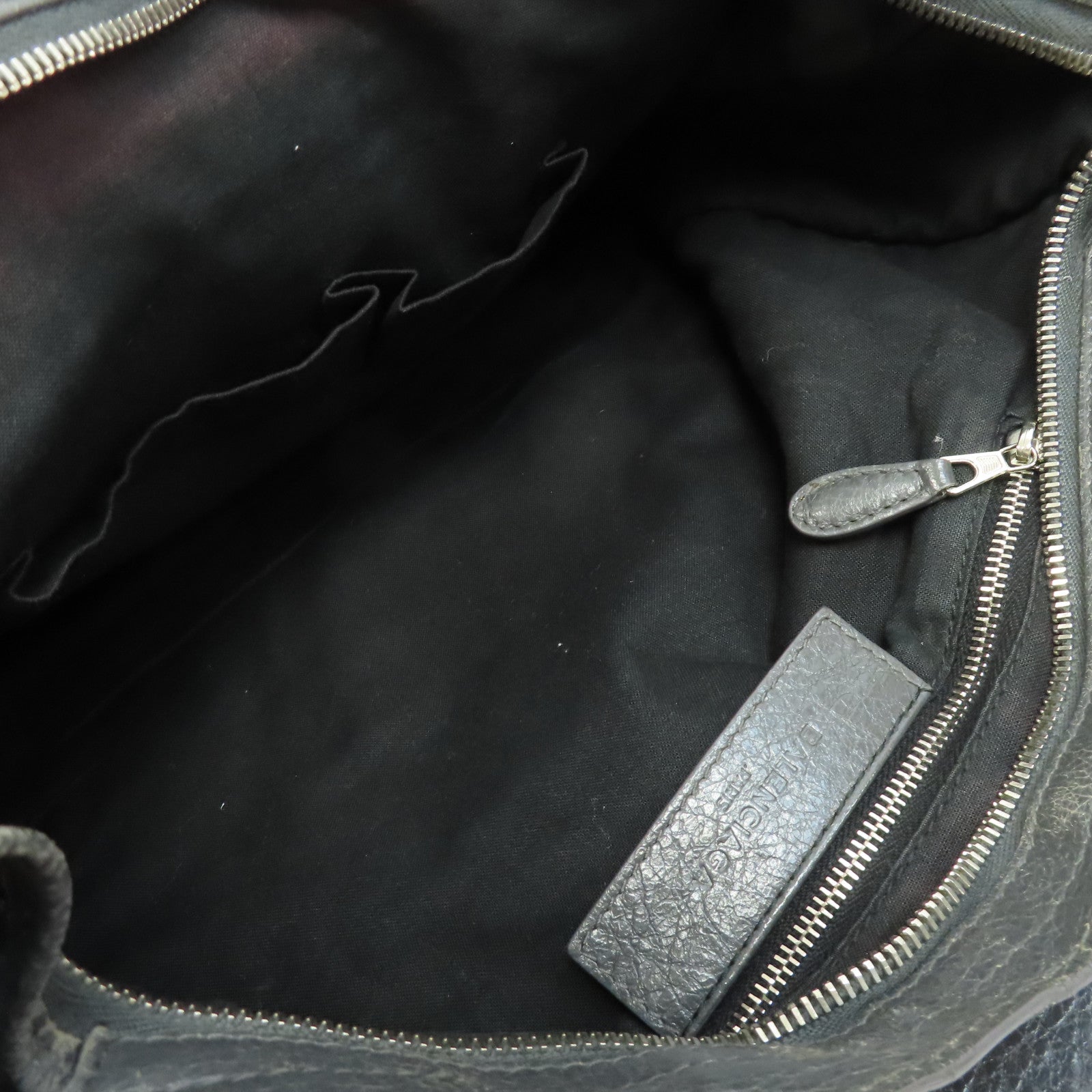 BALENCIAGA 牛皮皮革Giant City Bag銀扣手挽肩背兩用袋灰色