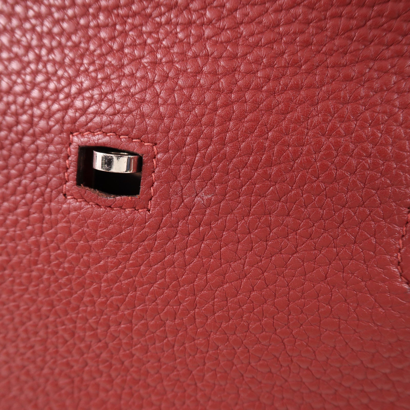 HERMES 【激減優惠】Clemence皮革Jypsiere銀扣肩背袋Rouge H