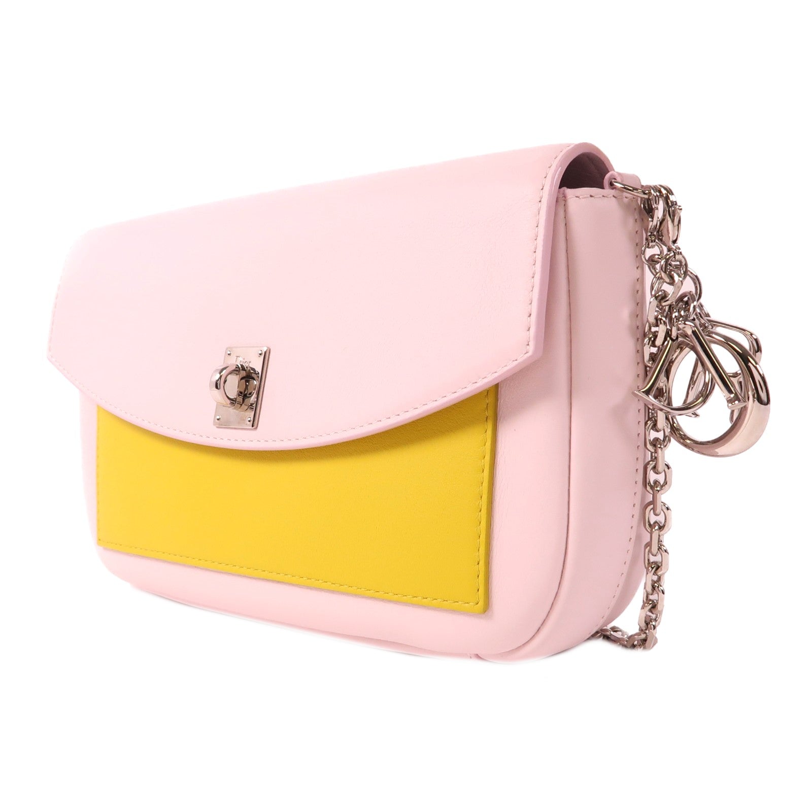 Dior 【激減優惠】牛皮皮革WOC銀扣鏈帶肩背袋