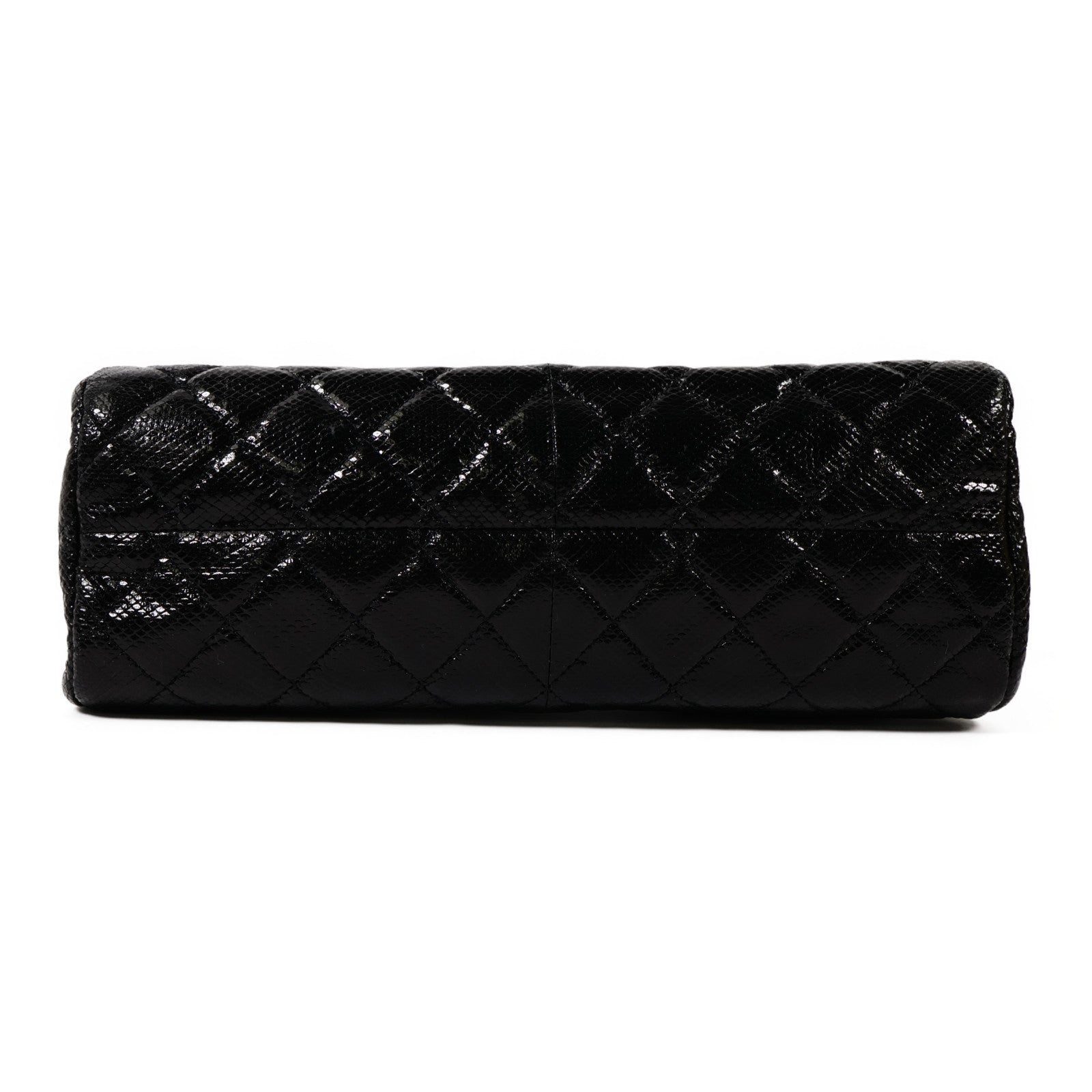 CHANEL 蜥蝪皮革Chain Shoulder銀扣鏈帶肩背袋