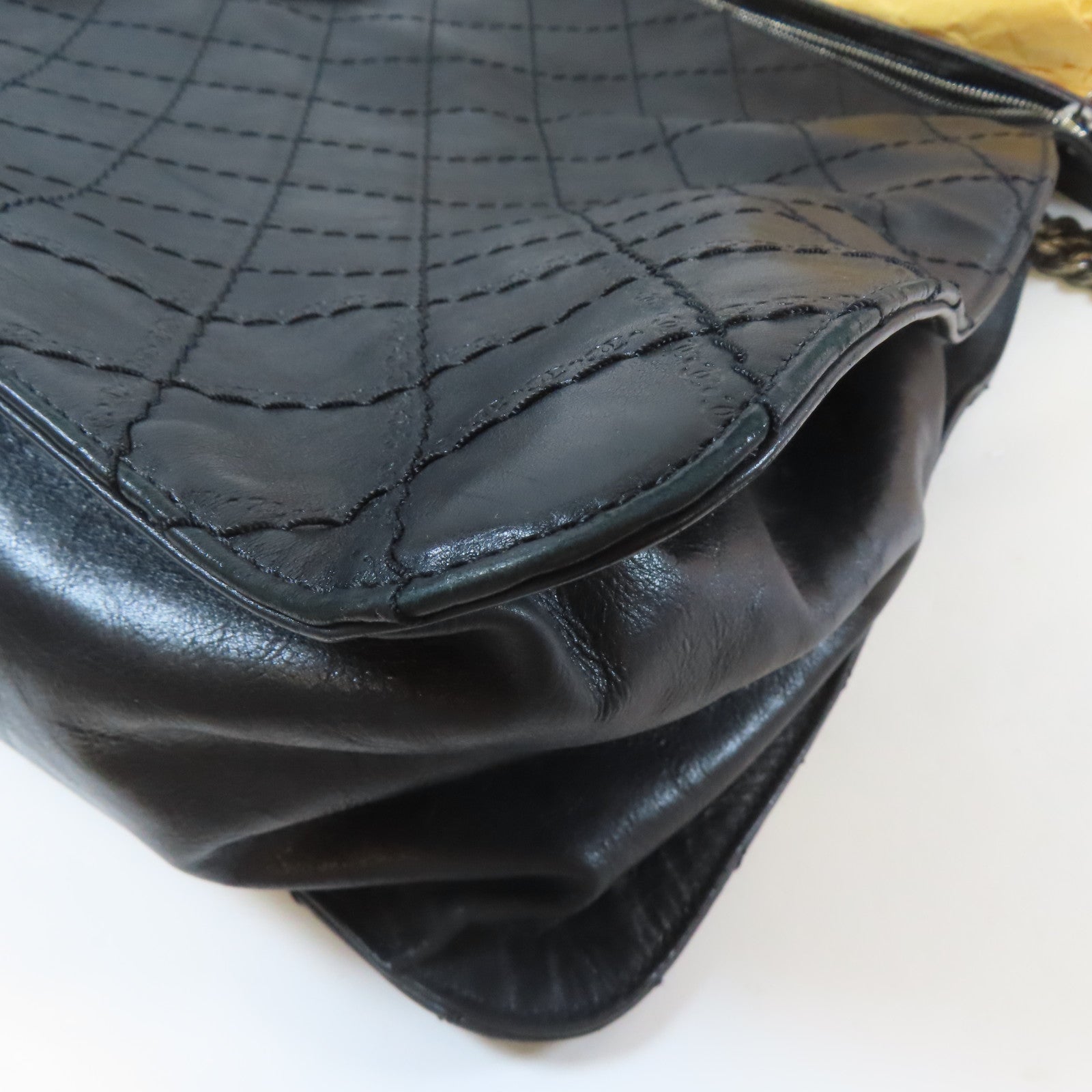 CHANEL 菱格牛皮皮革Shoulder Bag鏈帶肩背袋黑色