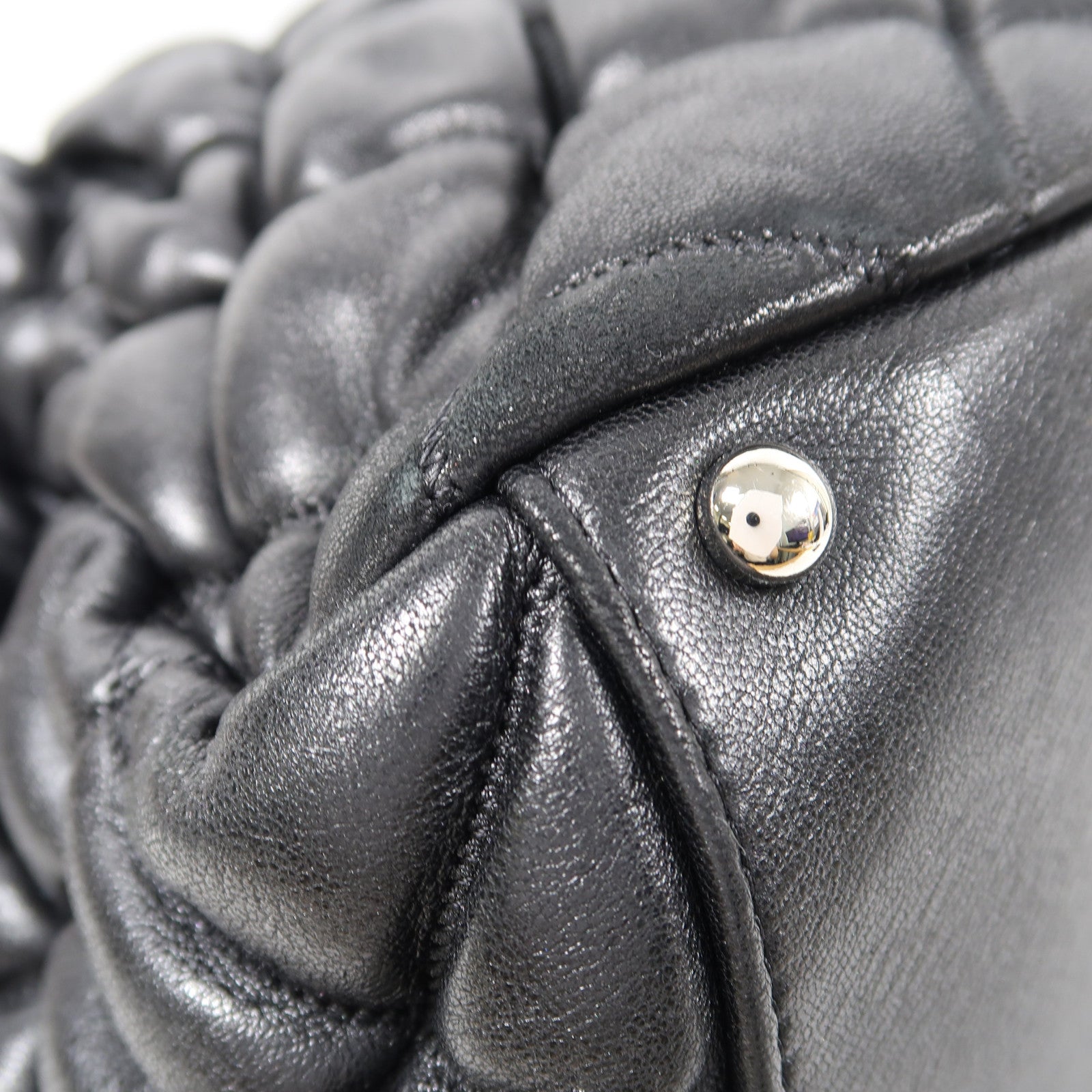 CHANEL 牛皮皮革Chain Shoulder銀扣鏈帶肩背袋黑色