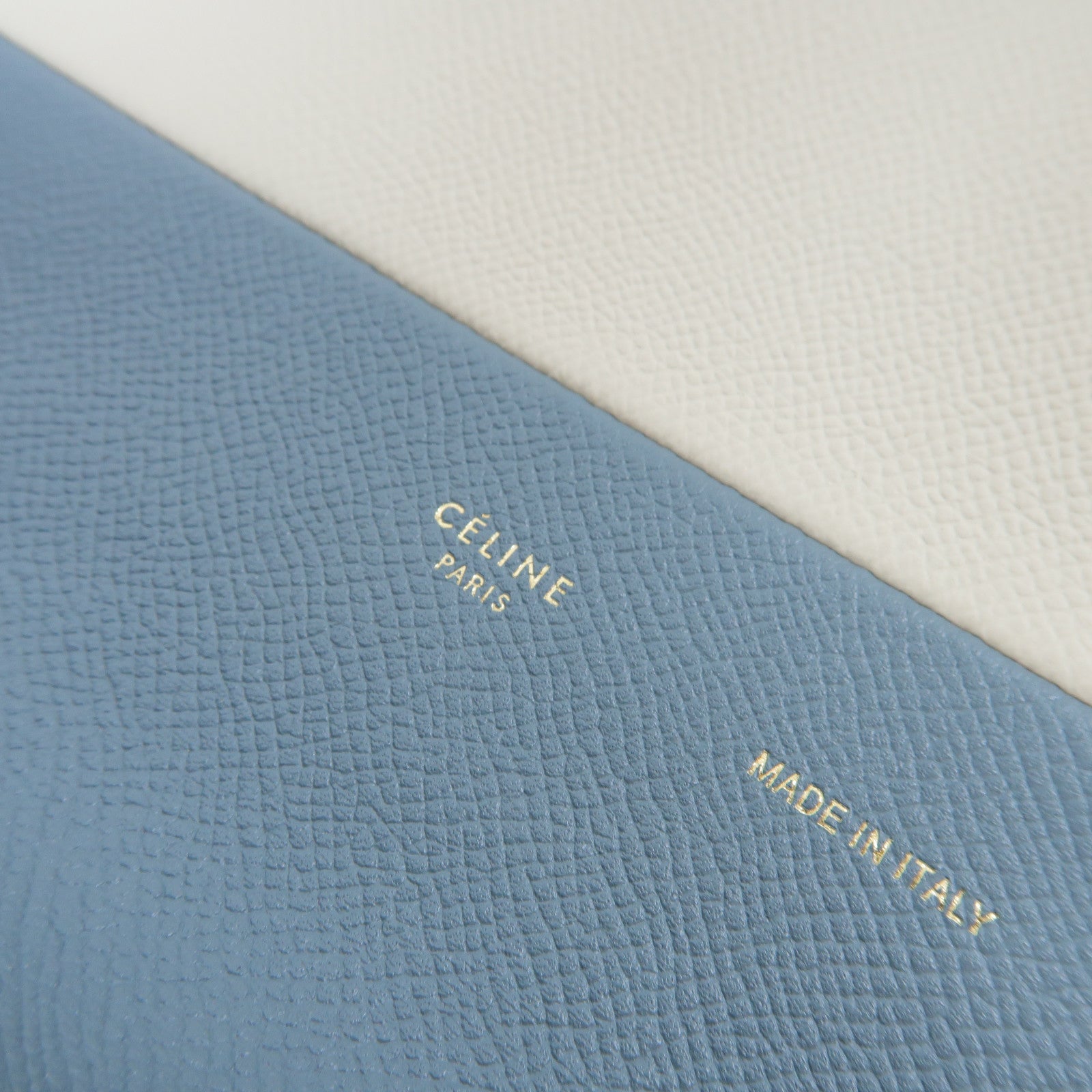 CELINE **【激減優惠】牛皮皮革Cabas 2 Way Shoulder Bag金扣手挽肩背兩用袋白色/藍色