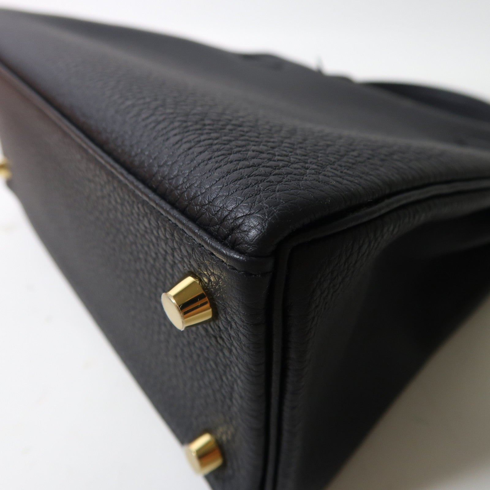 HERMES 【激減優惠】Togo皮革Kelly 25金釦手挽肩背兩用袋黑色