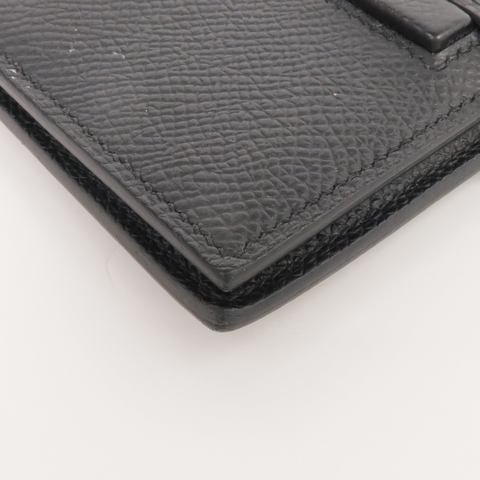 HERMES Epsom皮革New H Passant Compact Wallet銀扣錢包Noir