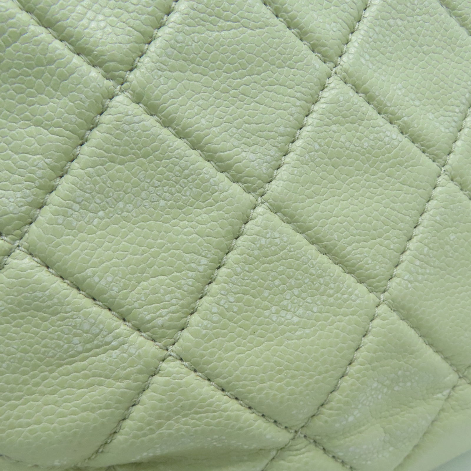 CHANEL 【激减优惠】菱格牛皮皮革Shoulder Bag银扣肩背袋米色