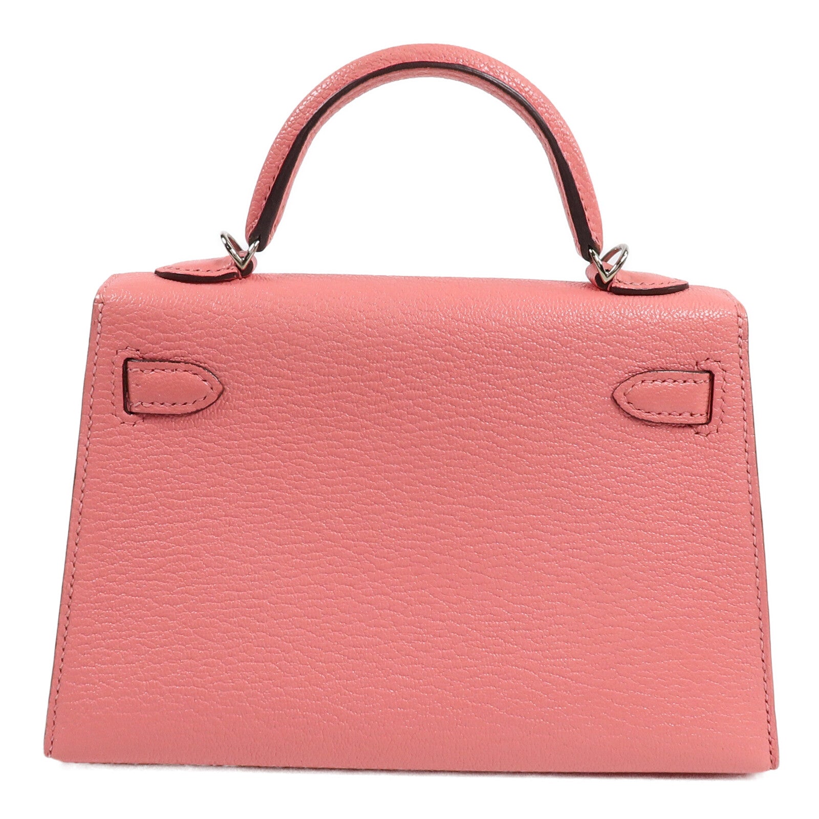 HERMES Chevre皮革Mini Kelly II手挽肩背兩用袋Rose Azalee