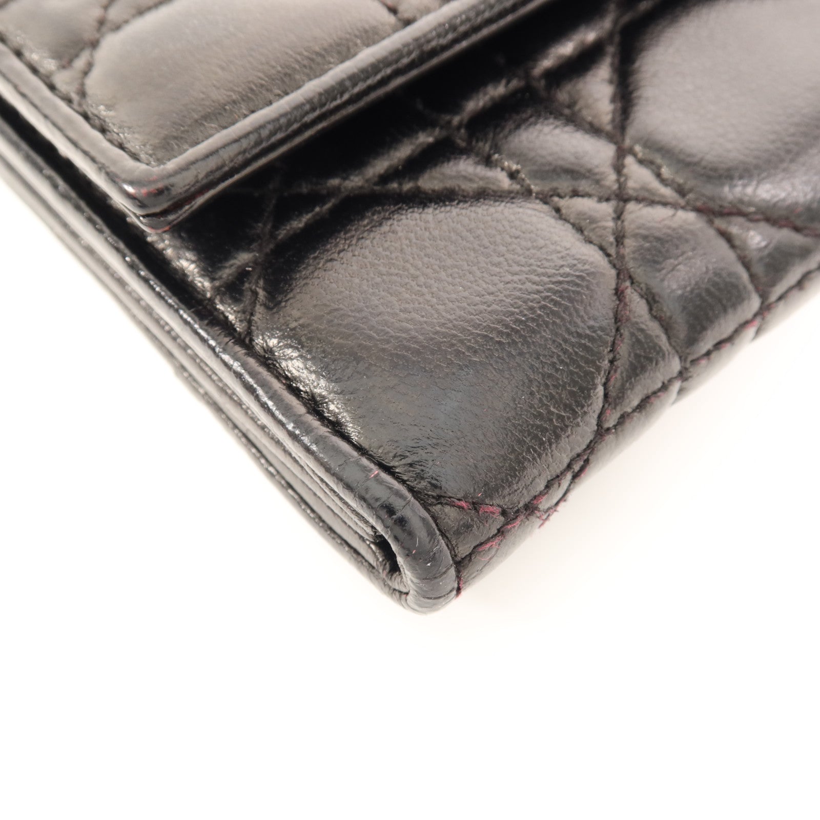 Dior 羊皮皮革Long Wallet銀扣長錢包