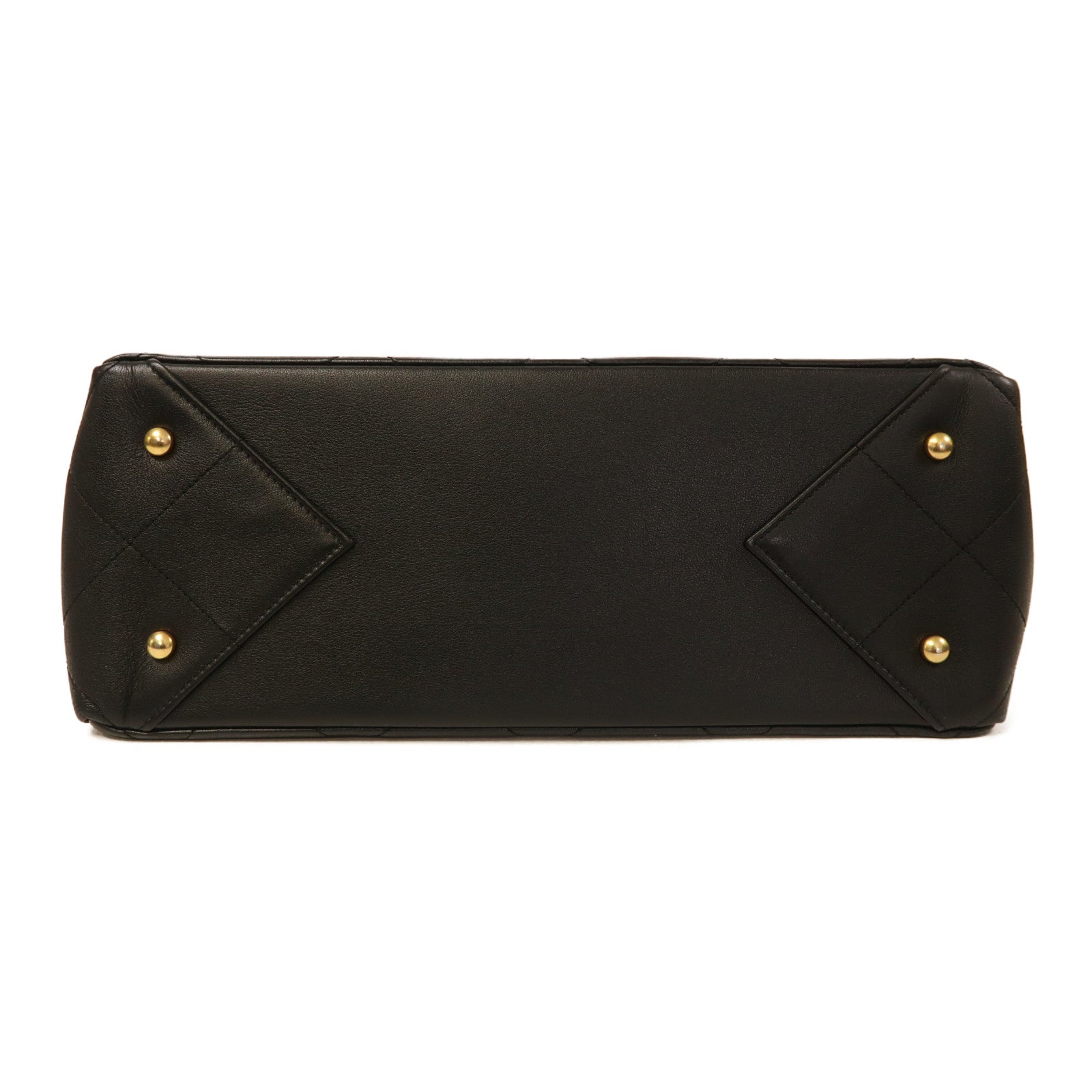 CHANEL 牛皮皮革Matelasse Tote金扣肩背袋黑色