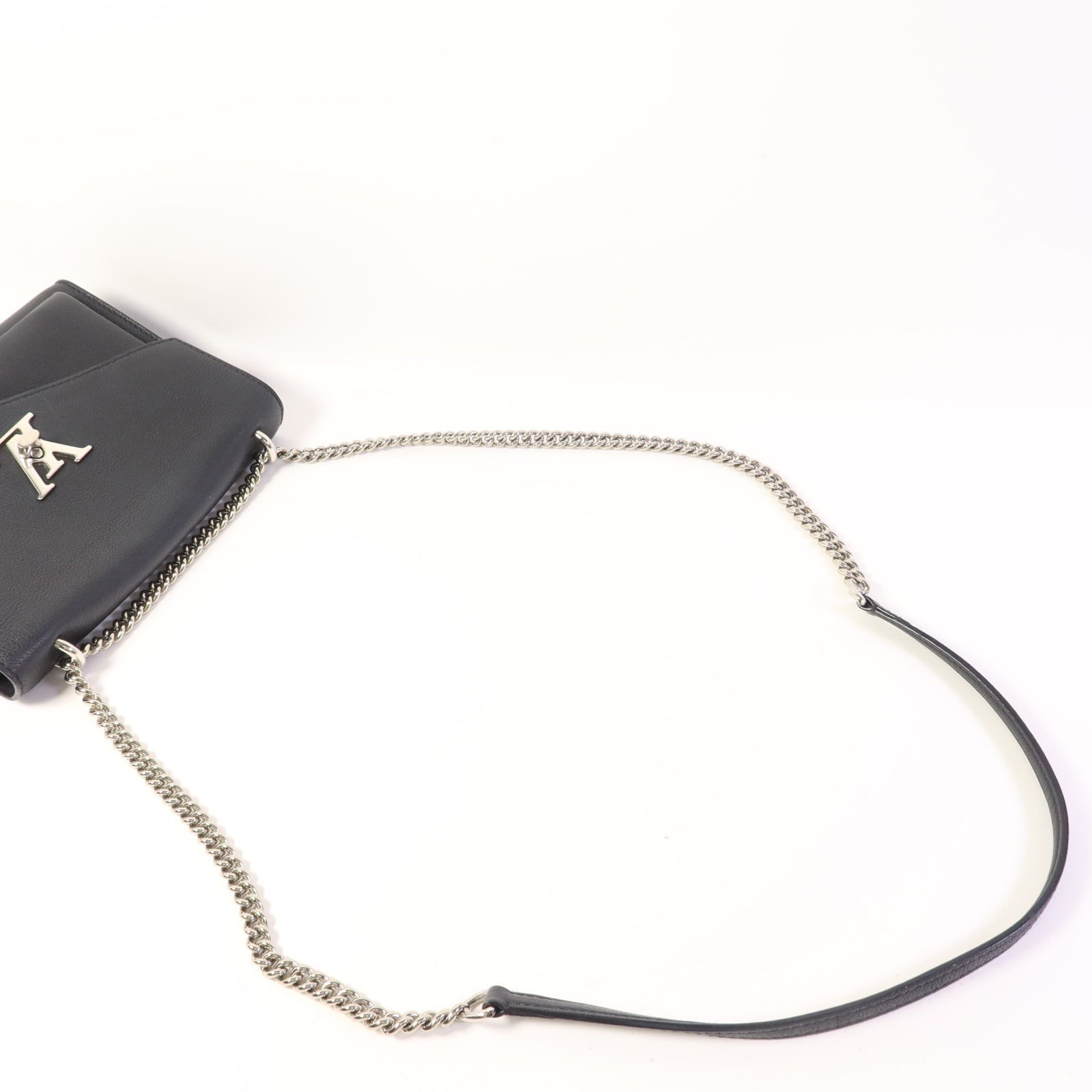 LOUIS VUITTON 牛皮皮革Mylockme銀扣鏈帶肩背袋