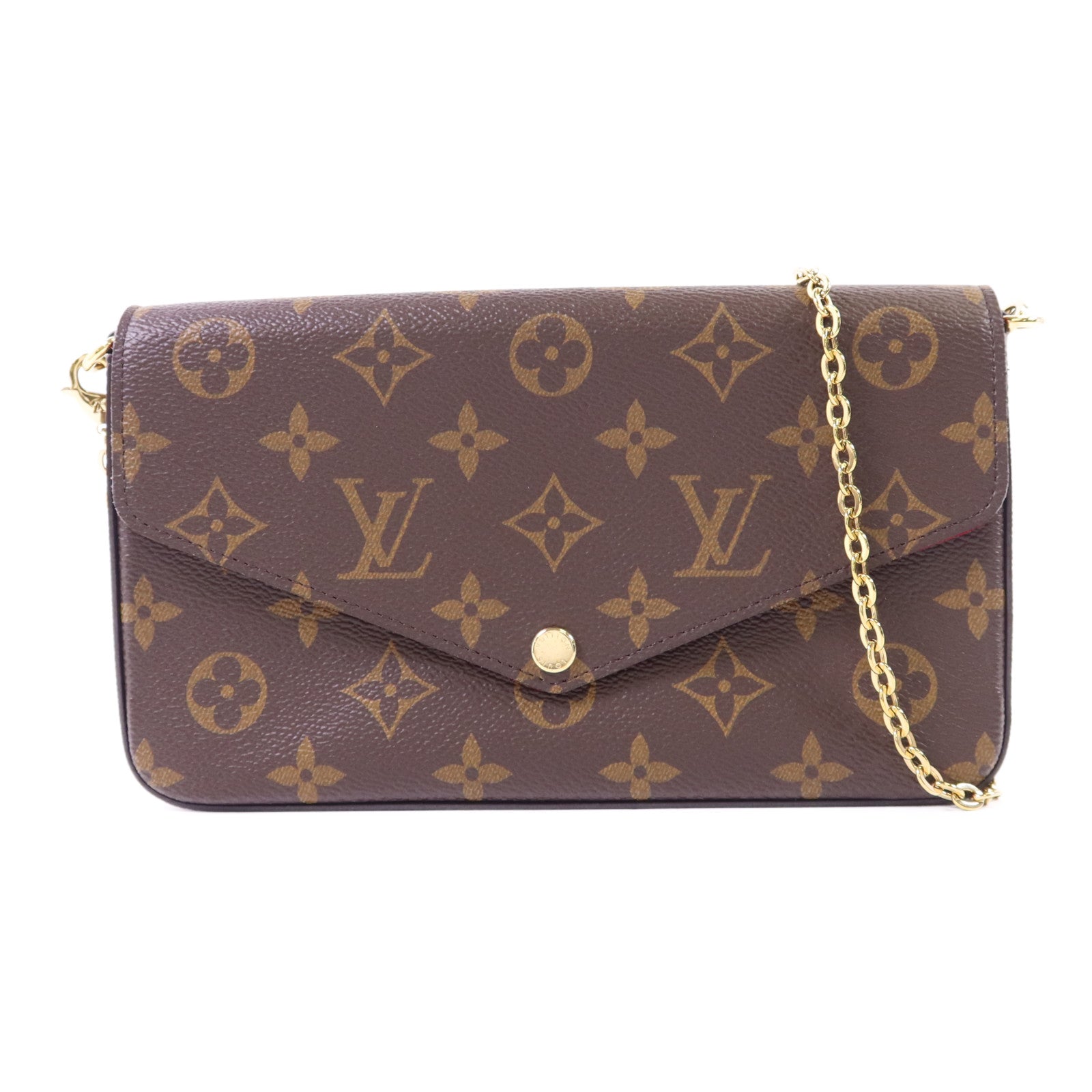 LOUIS VUITTON Monogram Felicie Pochette金扣鏈帶肩背袋