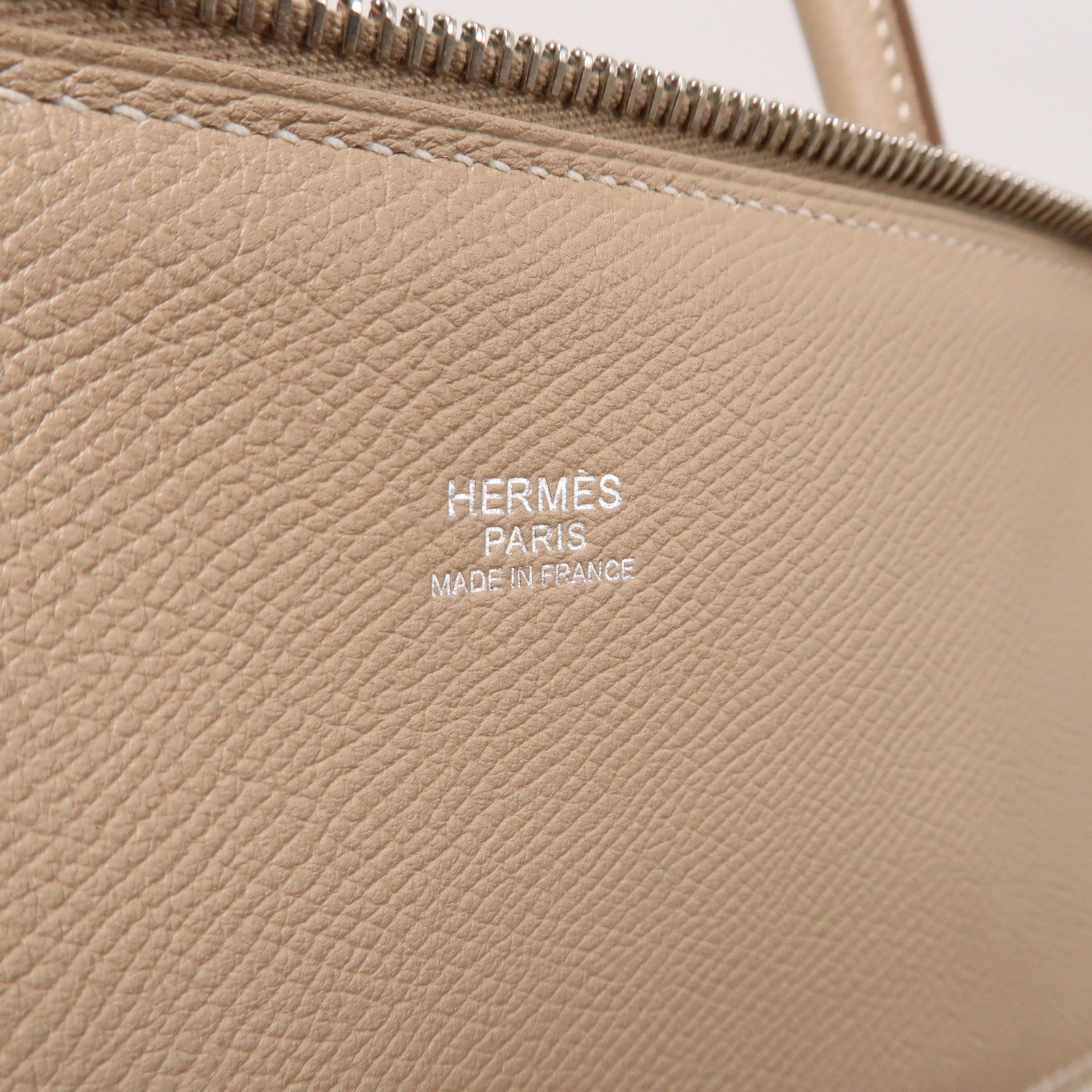HERMES Epsom皮革Bolide 35銀扣手挽袋Argile鑽石灰色