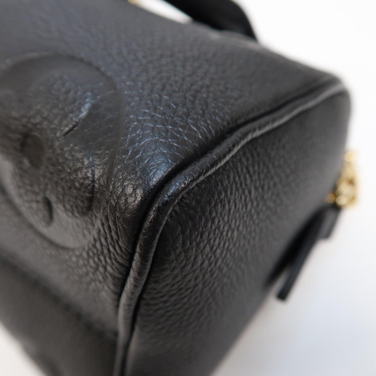 LOUIS VUITTON Monogram Empreinte Speedy Bandouliere 20金扣手挽肩背兩用袋黑色