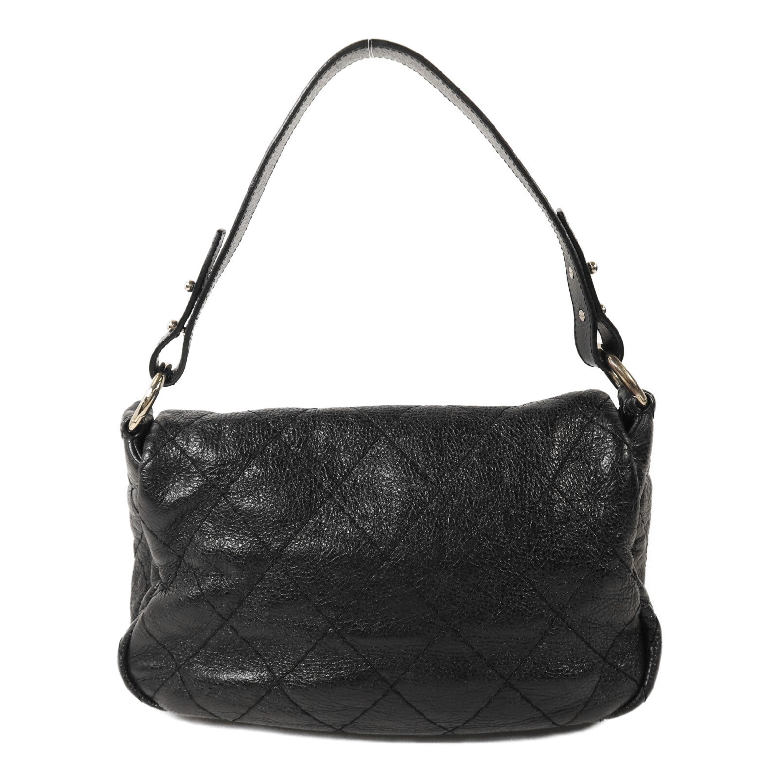 CHANEL 牛皮皮革Shoulder Bag銀扣肩背袋
