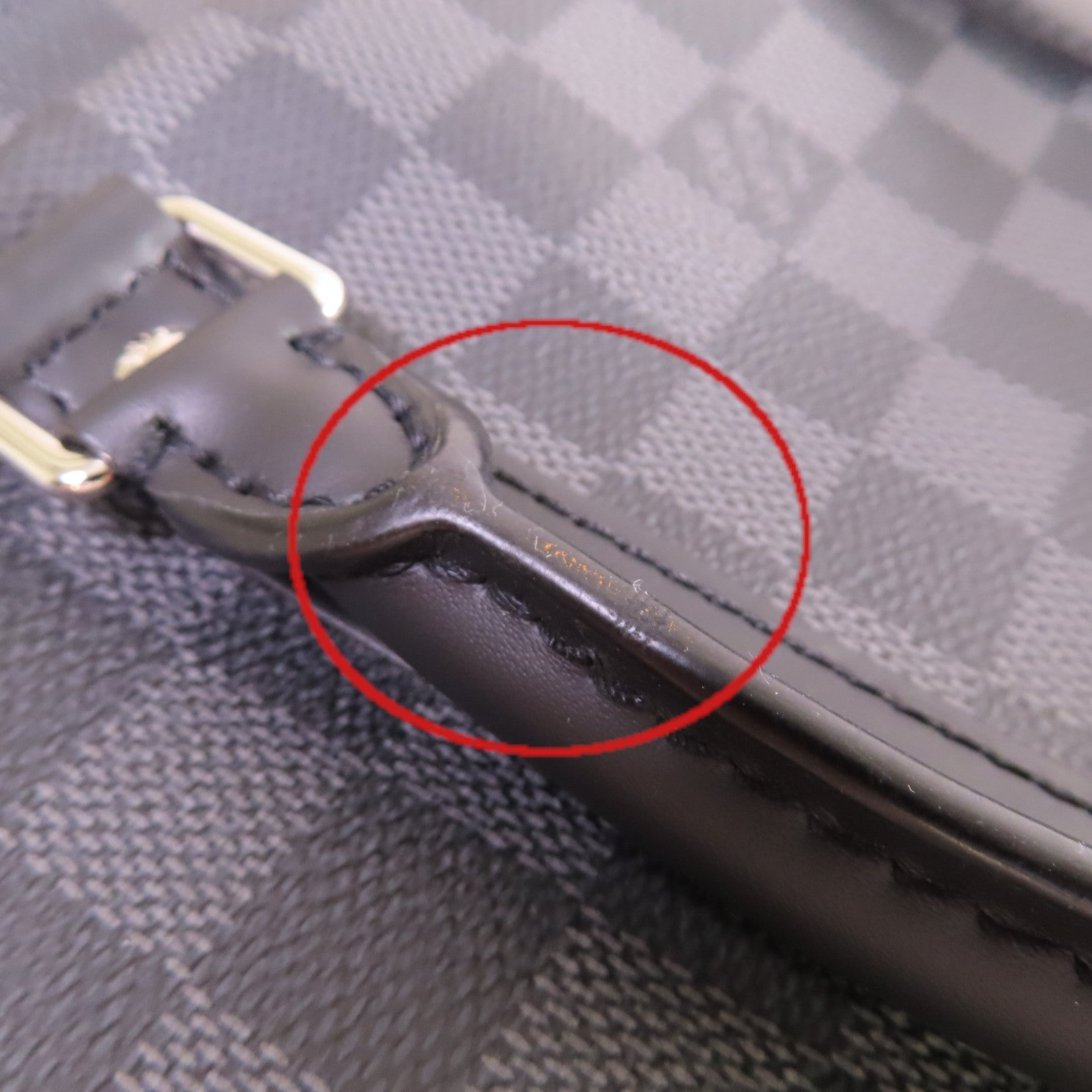 LOUIS VUITTON Damier Graphite Briefcase銀扣手挽肩背兩用袋黑色/灰色