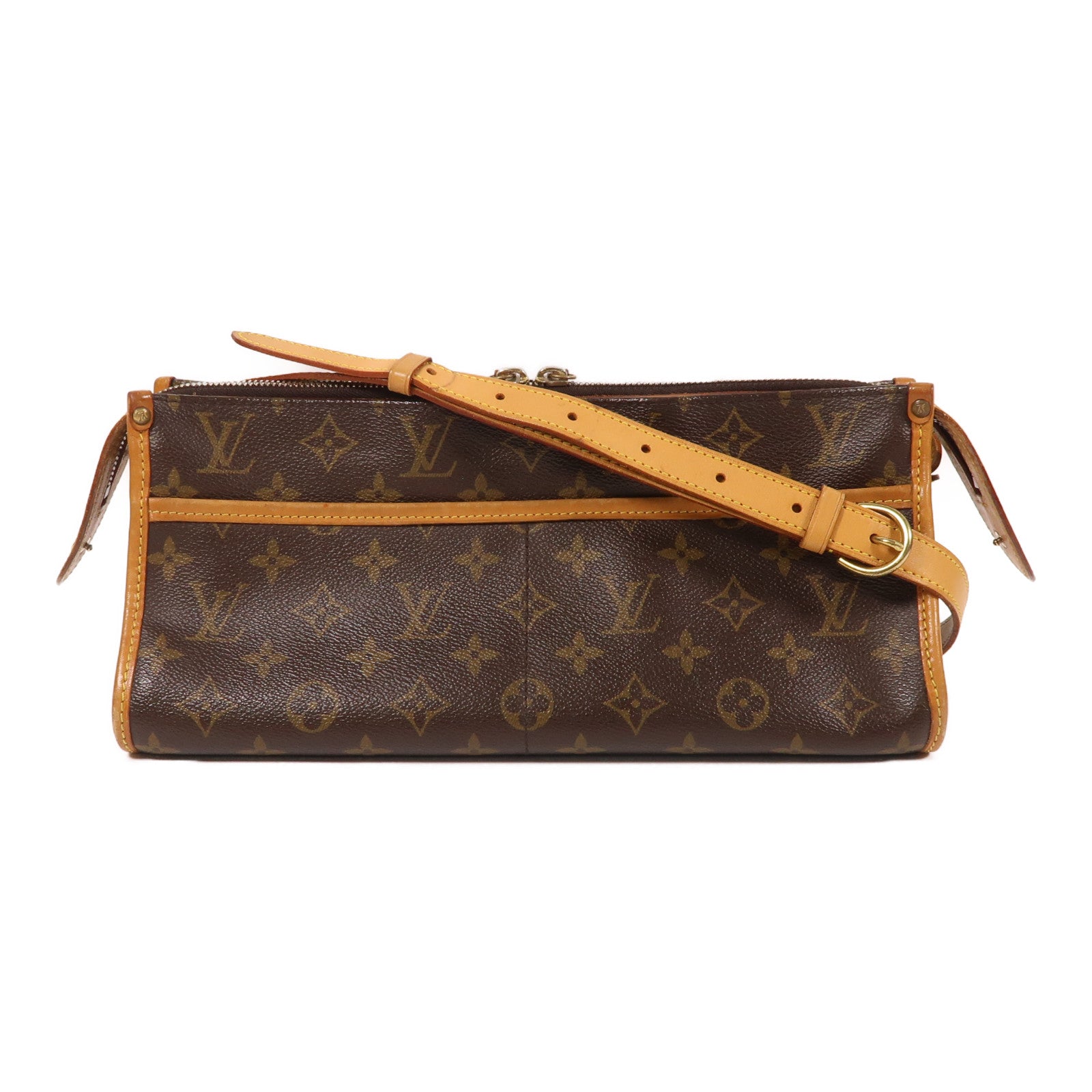 LOUIS VUITTON Monogram Popincourt Long金扣肩背袋棕色