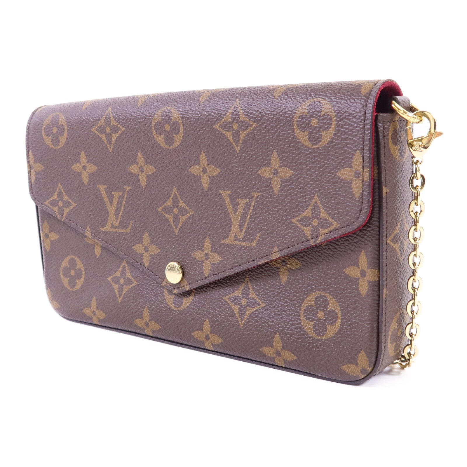 LOUIS VUITTON Monogram Felicie Pochette金扣鏈帶肩背袋