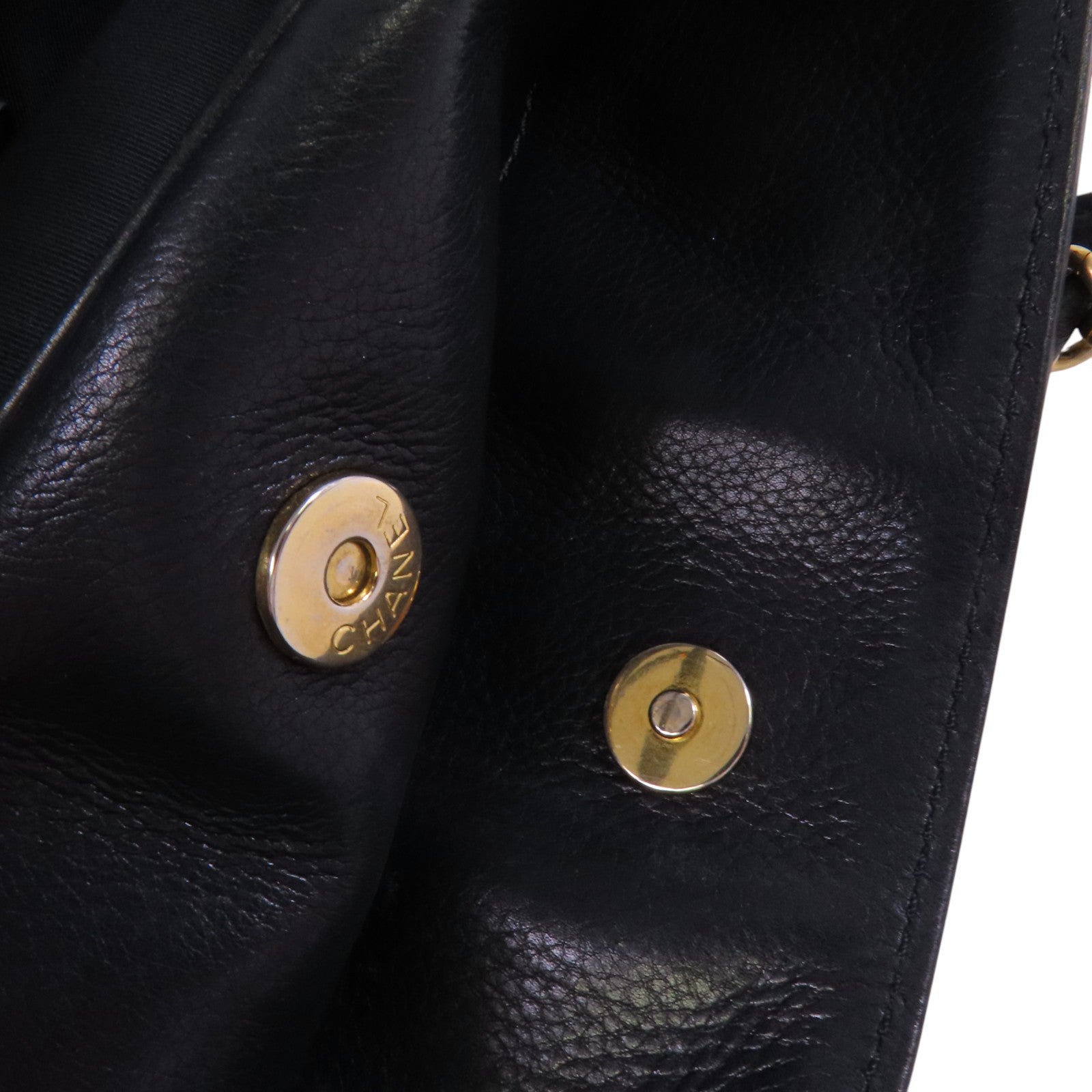 CHANEL 牛皮皮革Chain Shoulder金扣手挽肩背兩用袋