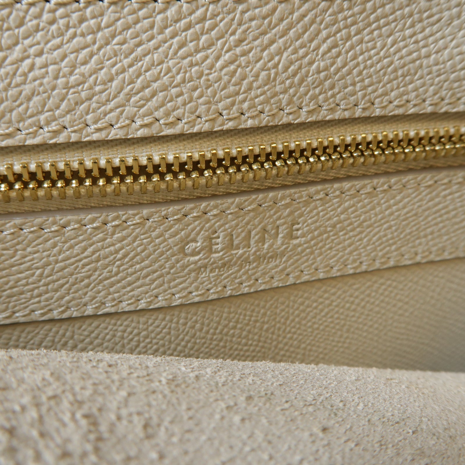 CELINE **【激減優惠】牛皮皮革Cabas 2 Way Shoulder Bag金扣手挽肩背兩用袋白色/藍色