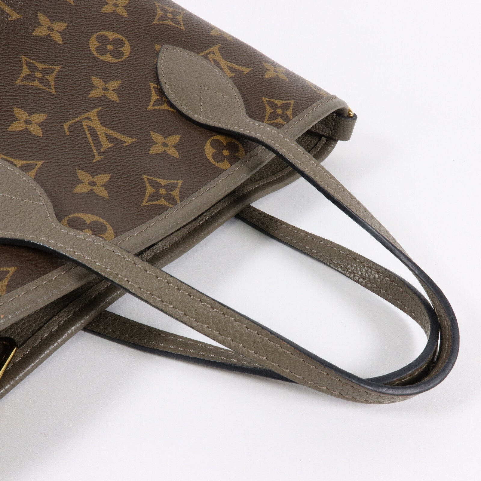 LOUIS VUITTON Monogram/牛皮皮革Neverfull Bandouliere Inside Out BB手挽肩背兩用袋