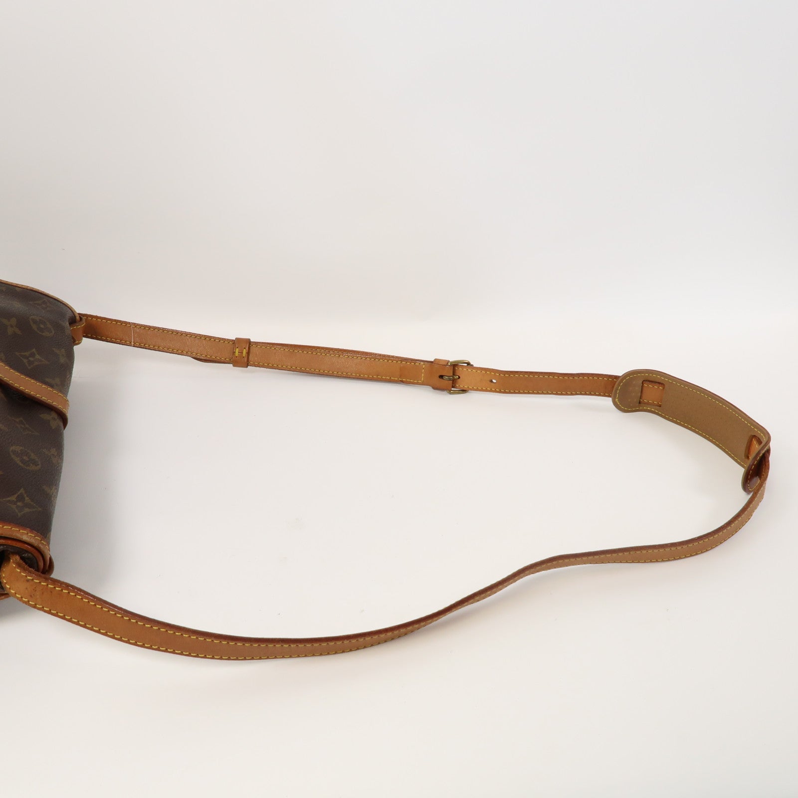 LOUIS VUITTON Monogram Saumur MM金扣肩背袋啡色