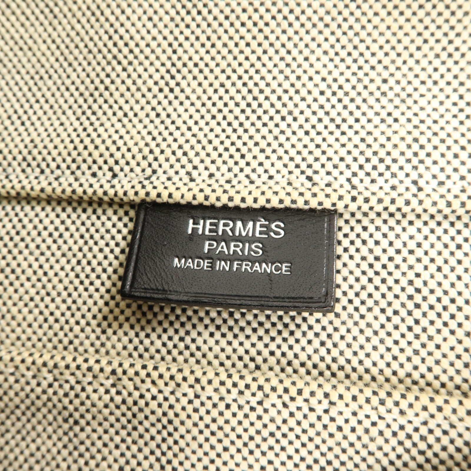 HERMES Toile H帆布/Vache Hunter皮革Etriviere Shoulder Bag MM肩背袋Ecru/Noir