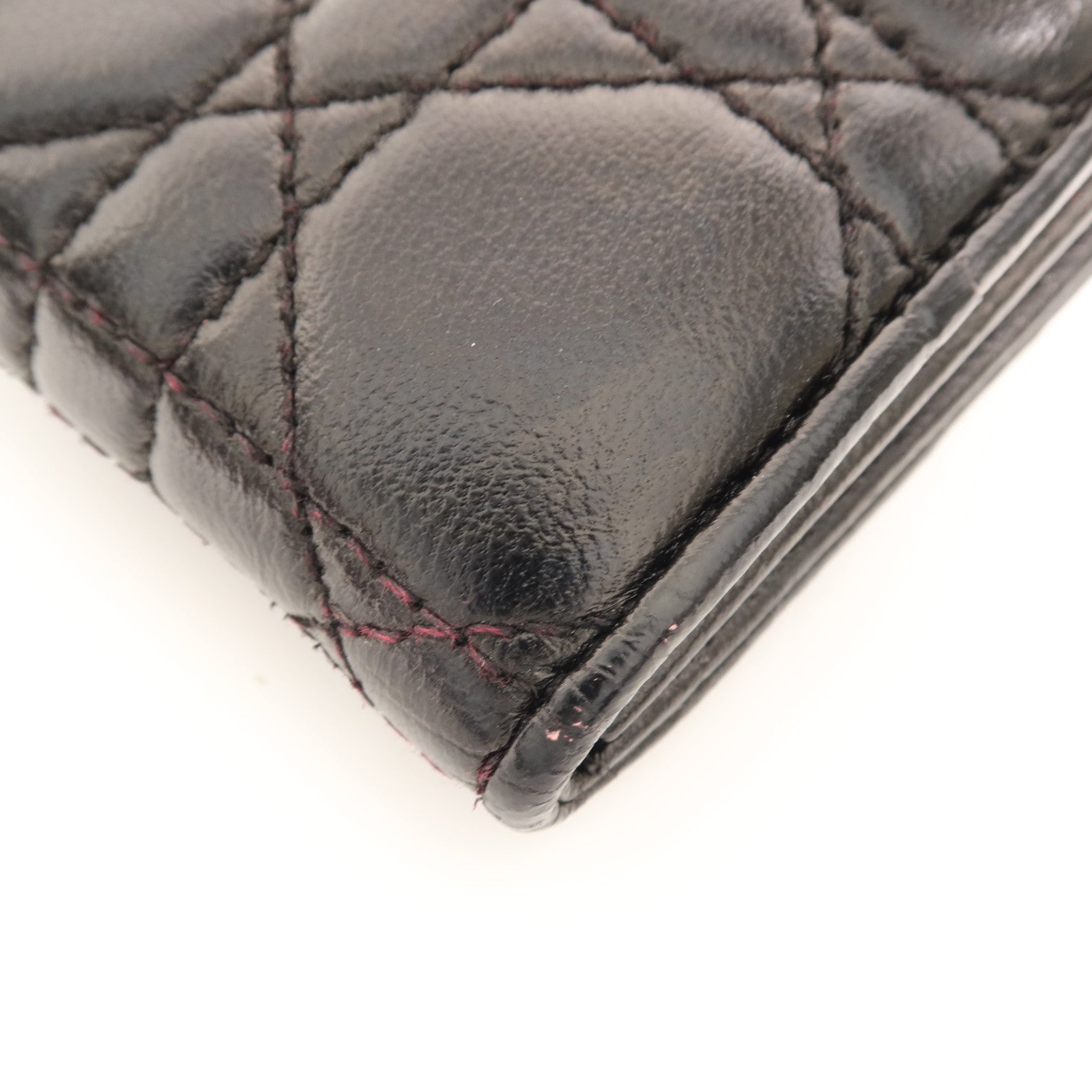 Dior 羊皮皮革Long Wallet銀扣長錢包