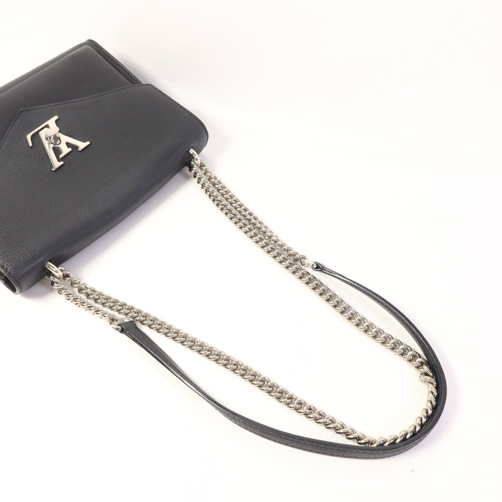 LOUIS VUITTON 牛皮皮革Mylockme銀扣鏈帶肩背袋