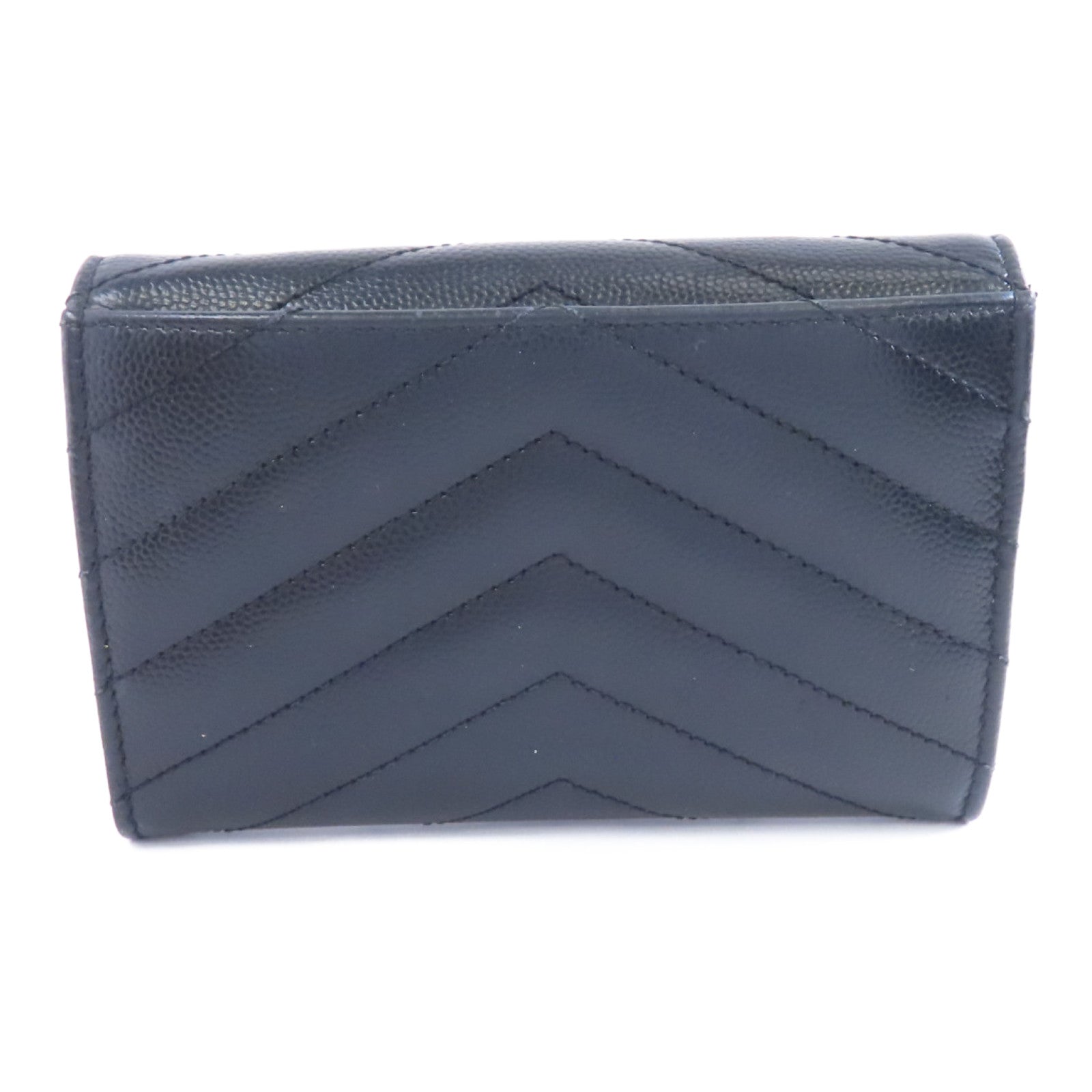 SAINT LAURENT 牛皮皮革Card Case銀扣卡片套黑色