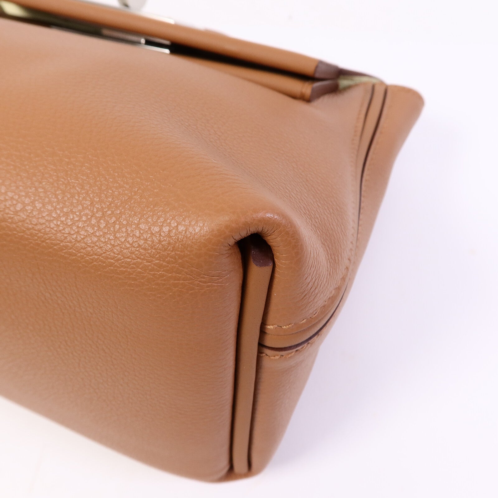 HERMES Evercolor/Swift皮革24/24 Mini手挽肩背兩用袋Gold/Jaune Milton