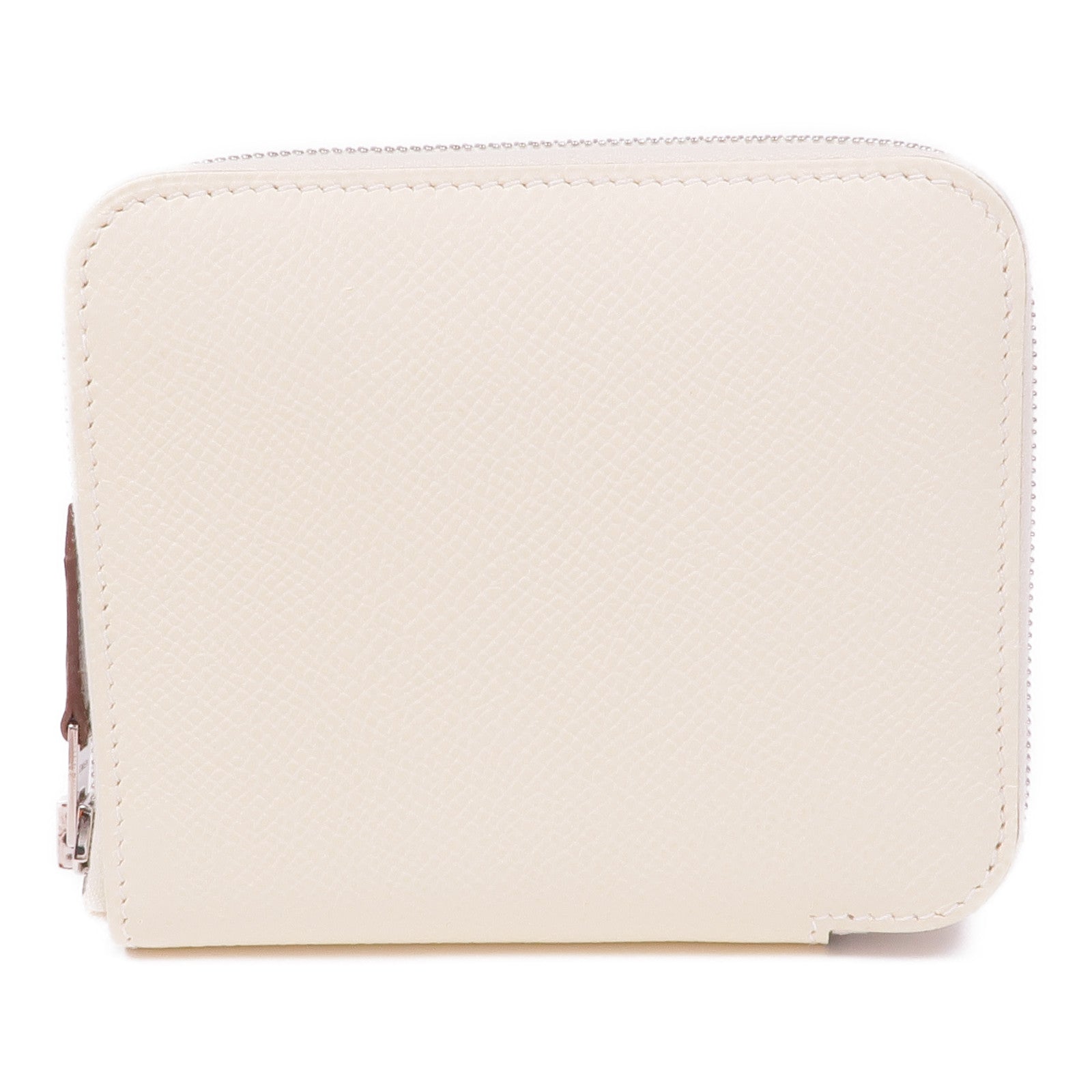 HERMES Epsom皮革Silk In Compact Short Wallet銀扣錢包Nata