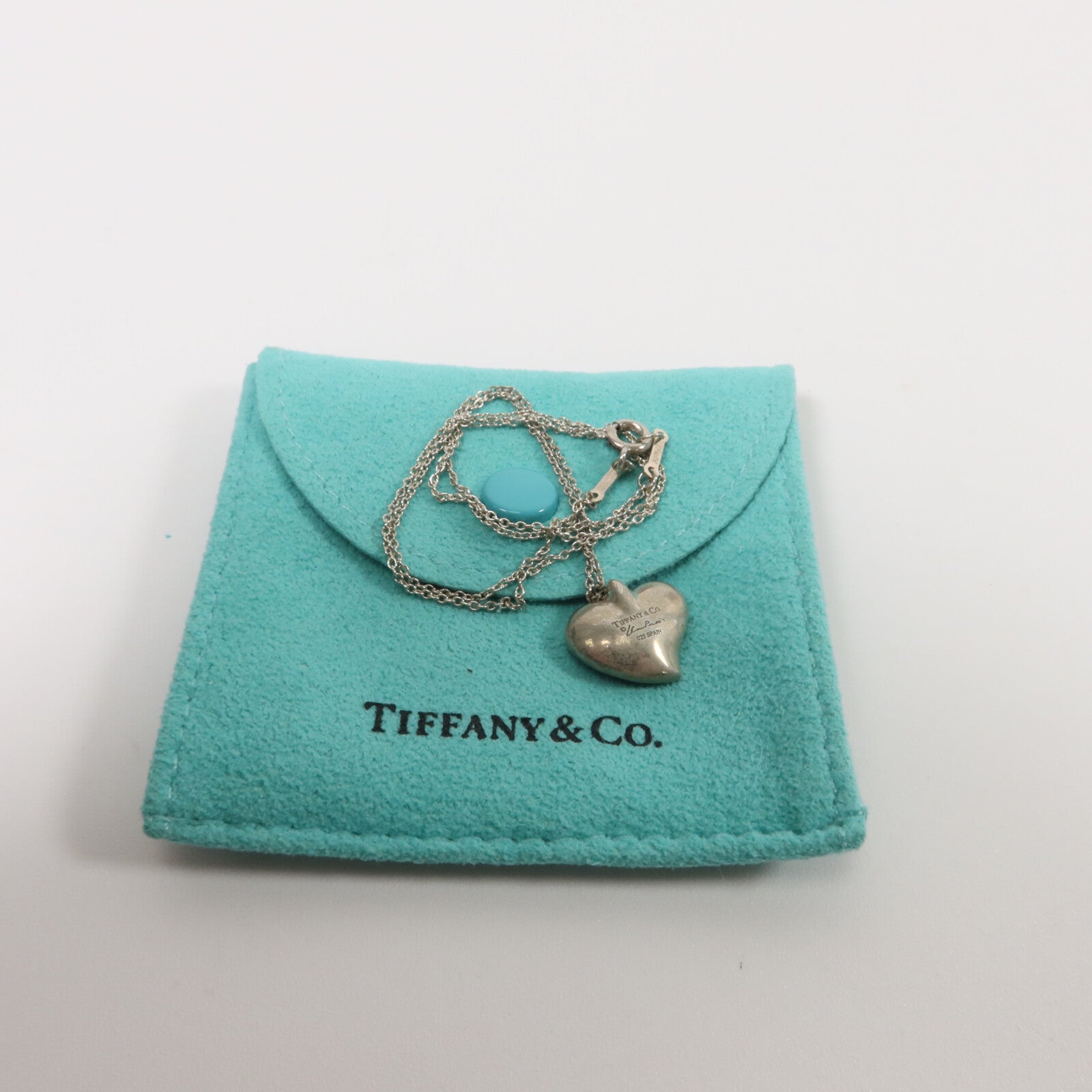 TIFFANY＆CO 925純銀Heart Pendant Necklace項鍊