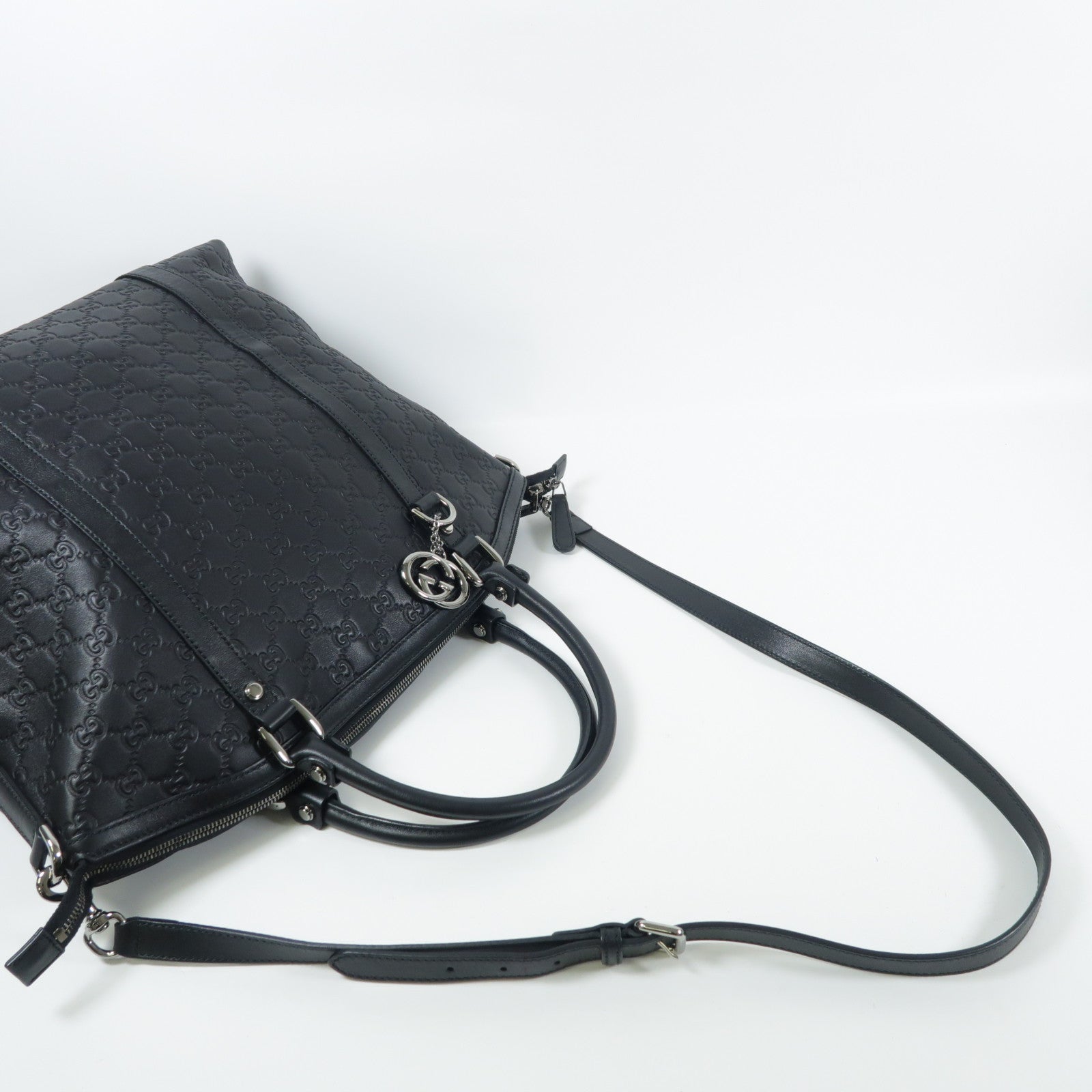GUCCI GG SHW 2way Shoulder Bag 339551 Calfskin Leather Black