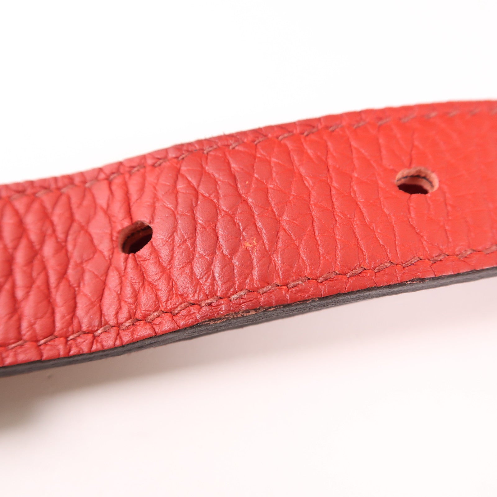 HERMES 【激減優惠】Clemence皮革Jypsiere銀扣肩背袋Rouge H