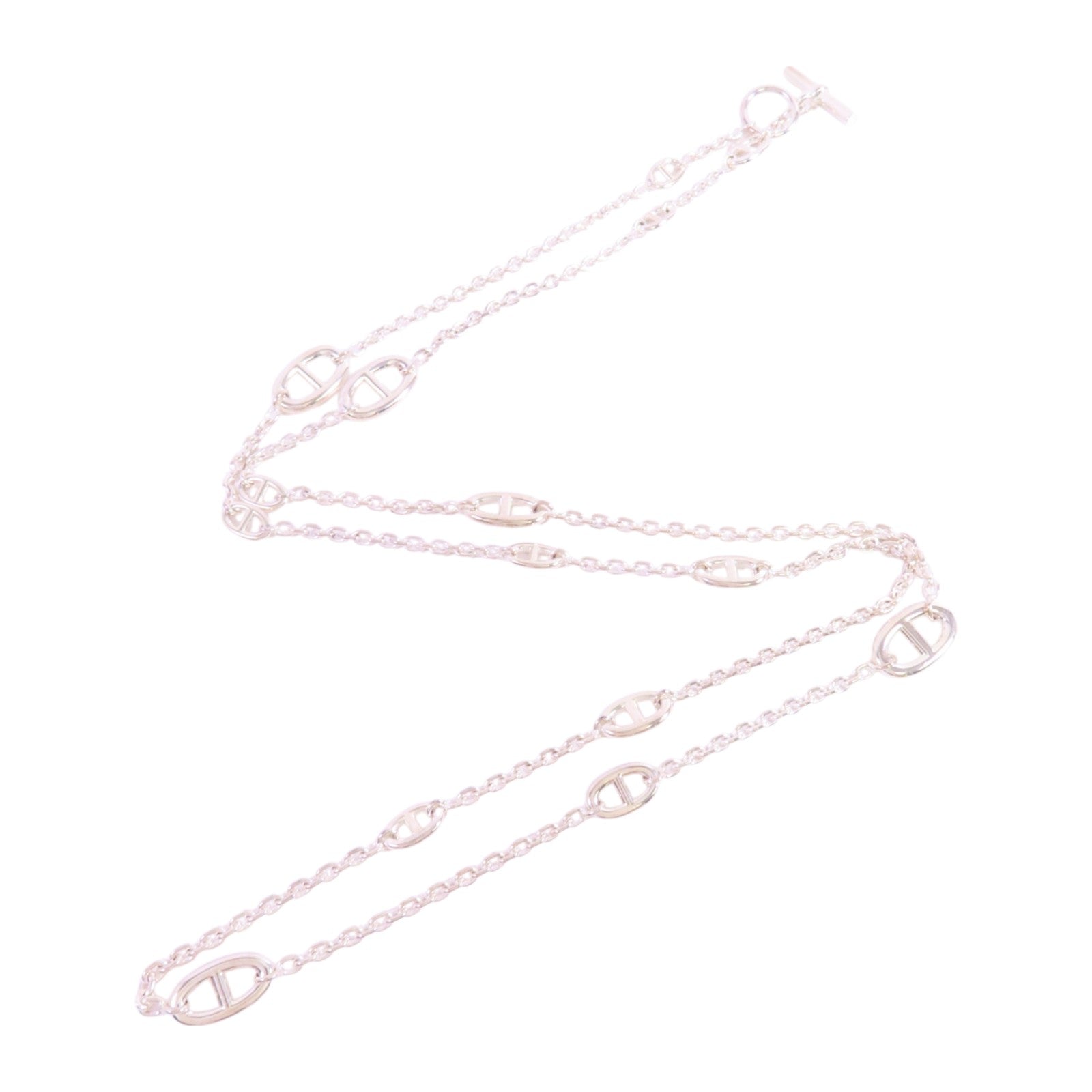 HERMES 925純銀Farandole Long Necklace銀扣項鏈