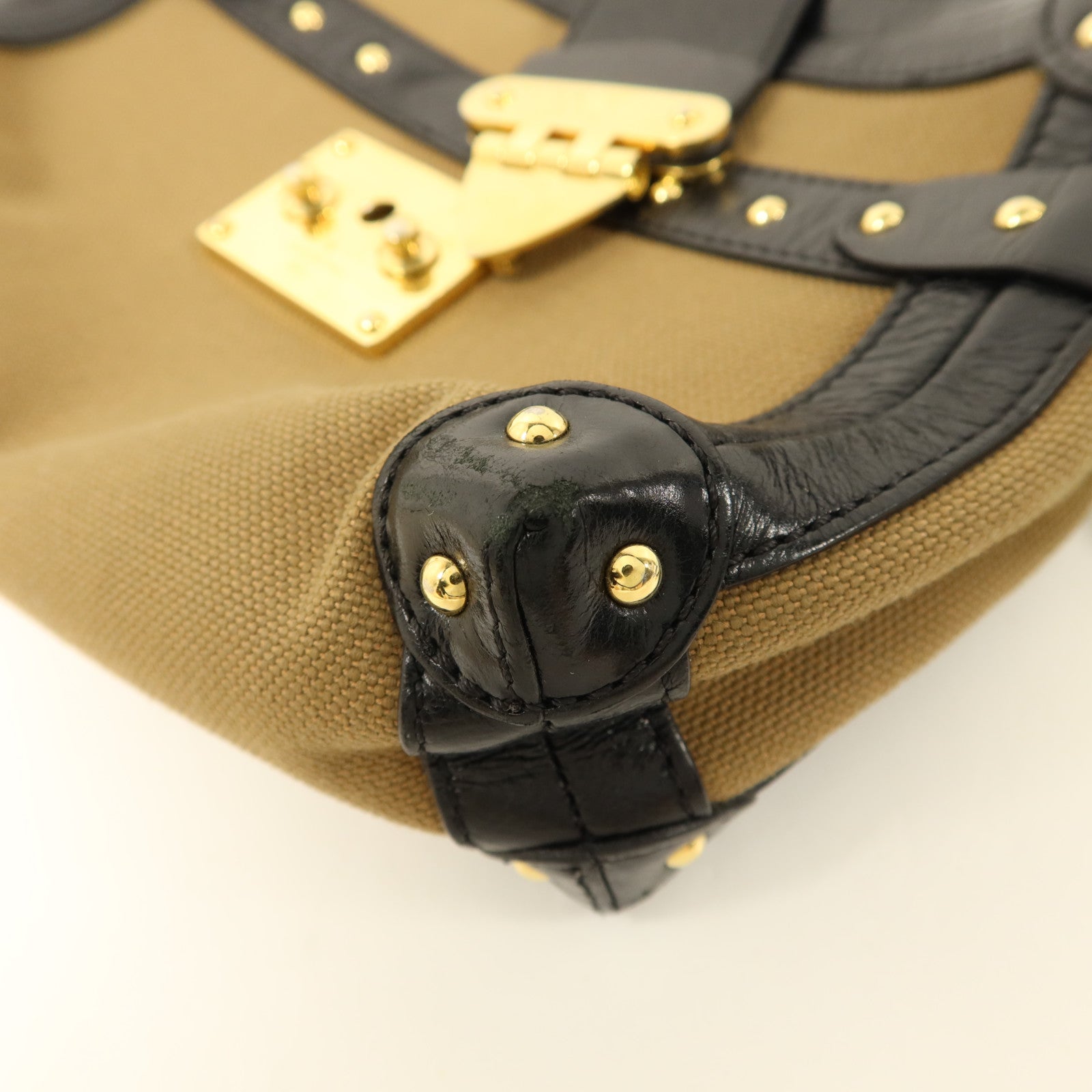 LOUIS VUITTON 帆布Petite Malle Soft MM金扣肩背袋