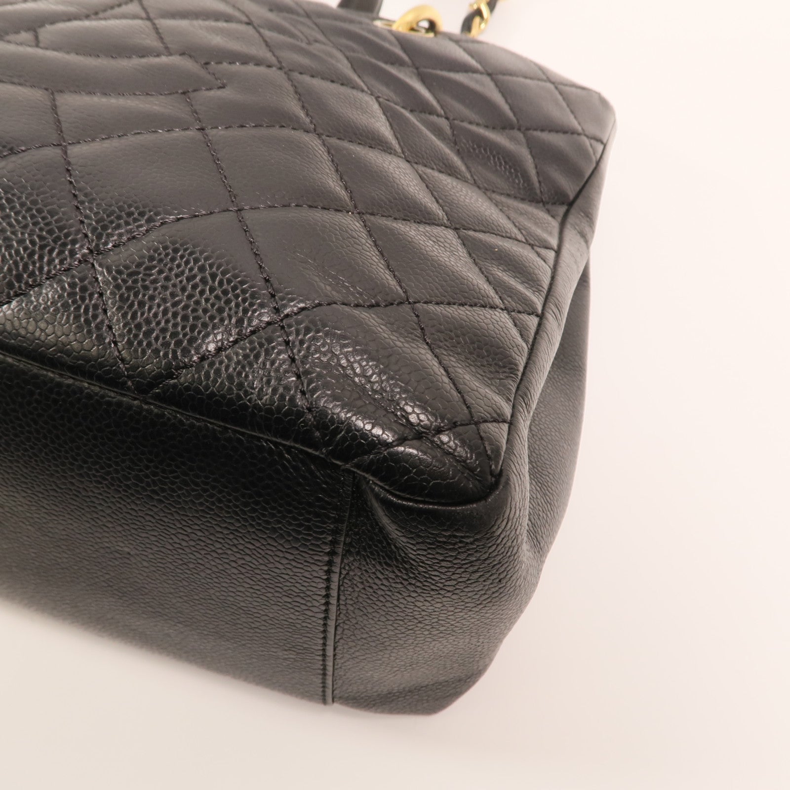 CHANEL 牛皮皮革GST Grand Shopping Tote Bag金扣鏈帶肩背袋