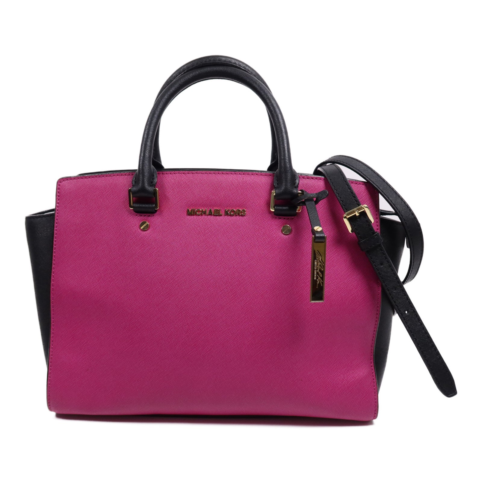 Michael Kors 【激減優惠】牛皮皮革2 way Shoulder Bag金扣手挽肩背兩用袋