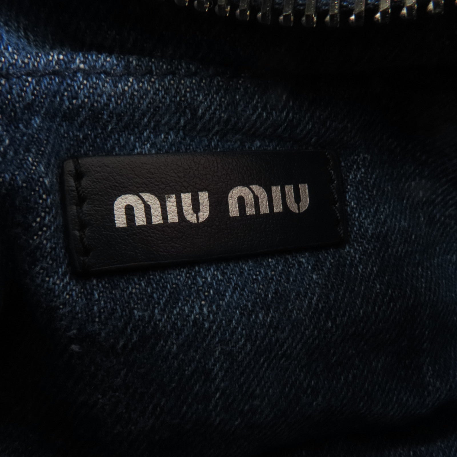 Miu Miu 牛仔布2Way Shoulder Bag銀扣手挽肩背兩用袋