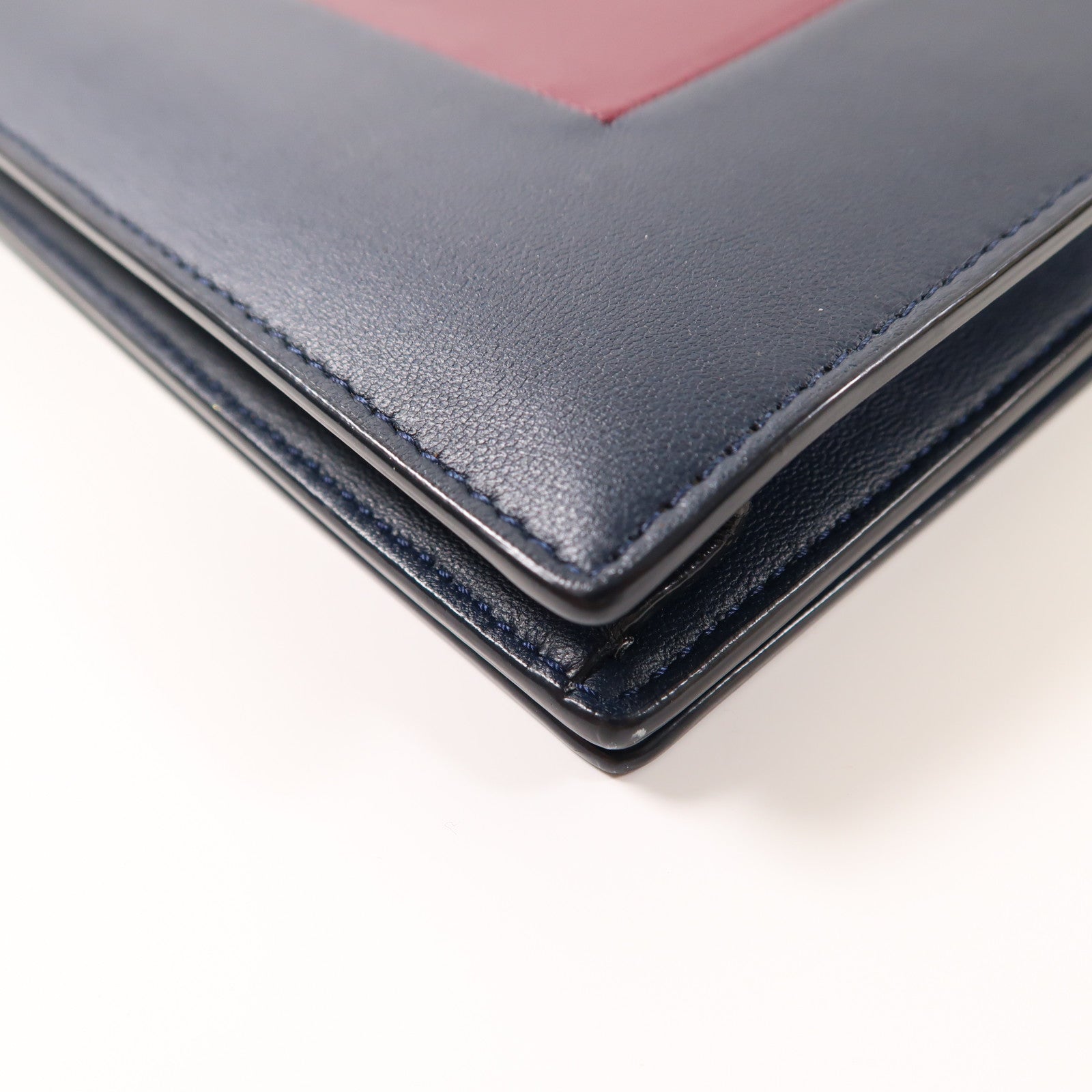 CELINE 羊皮皮革Frame Wallet On Strap銀扣鏈帶肩背袋