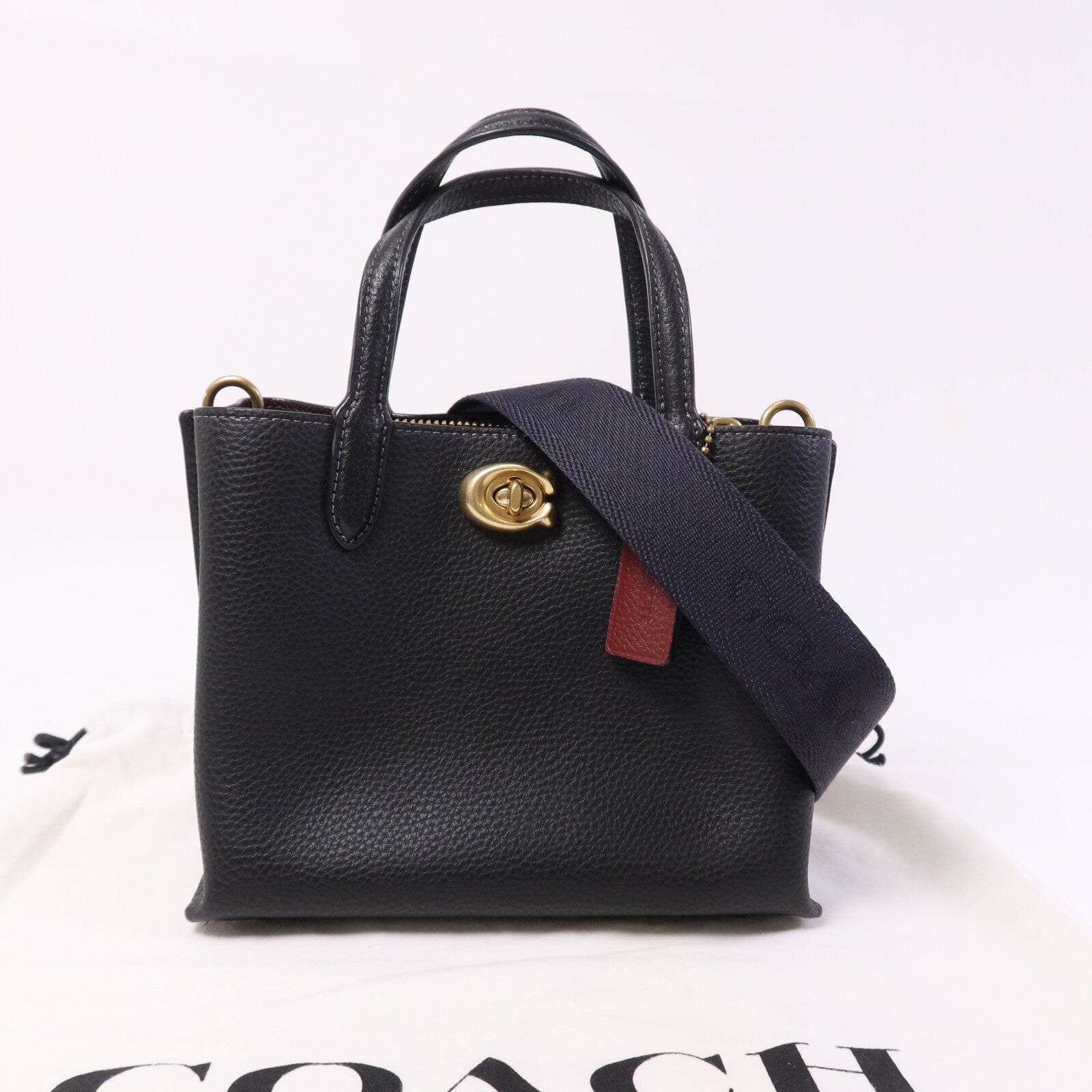 COACH 牛皮皮革Willow Tote 24金扣手挽肩背兩用袋