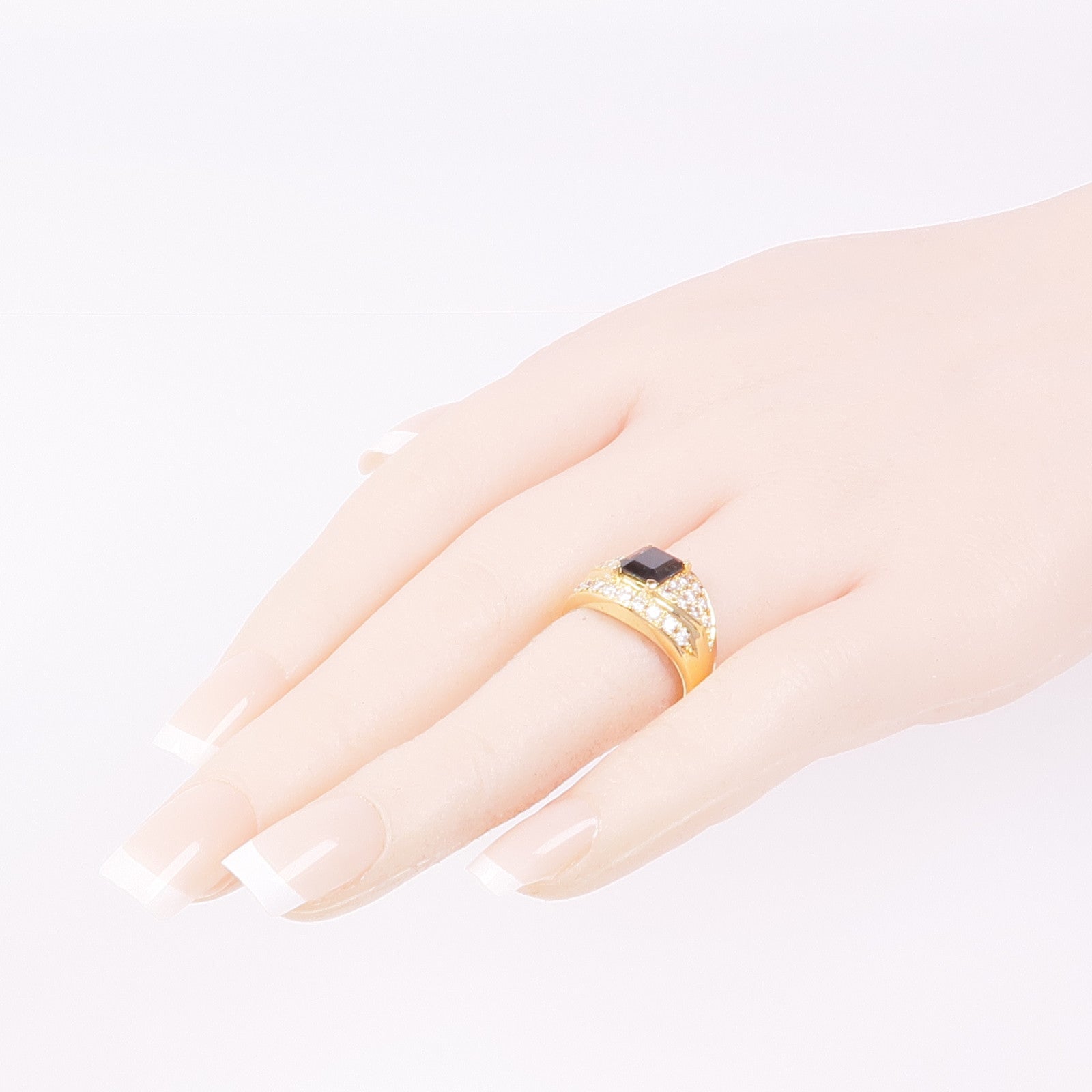 JEWELRY PT900鉑金Sapphire Diamond Ring藍寶石/鑽石戒指US#6.5