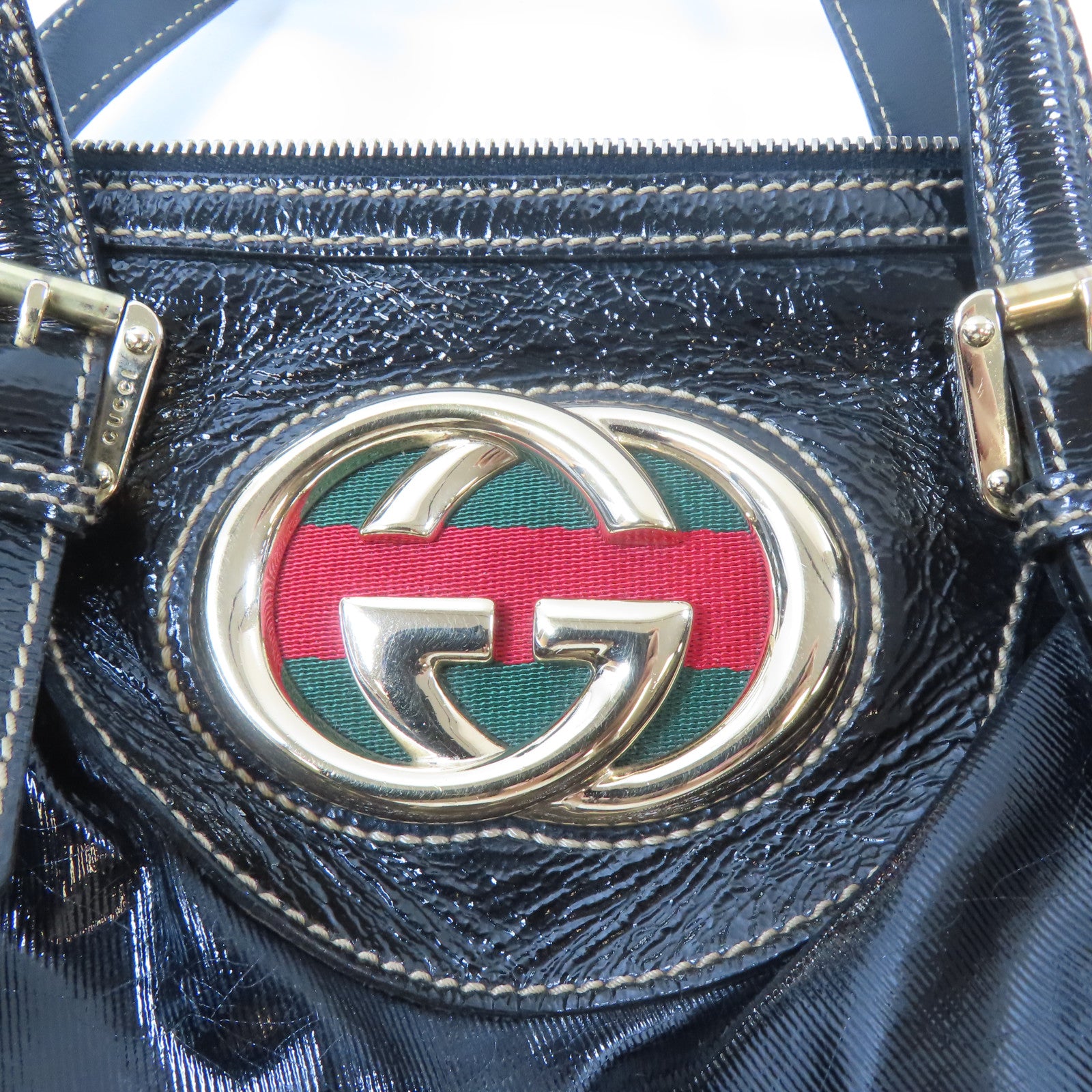 GUCCI PVC Shoulder Bag金扣肩背袋黑色