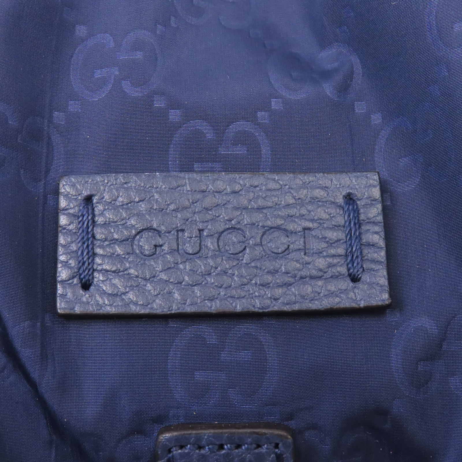 GUCCI 尼龍Rucksack銀扣背包藍色