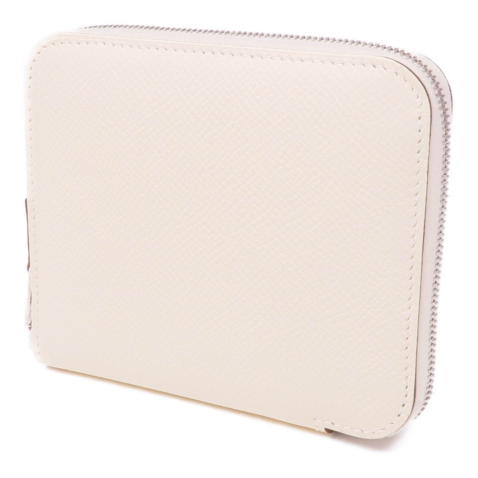 HERMES Epsom皮革Silk In Compact Short Wallet銀扣錢包Nata