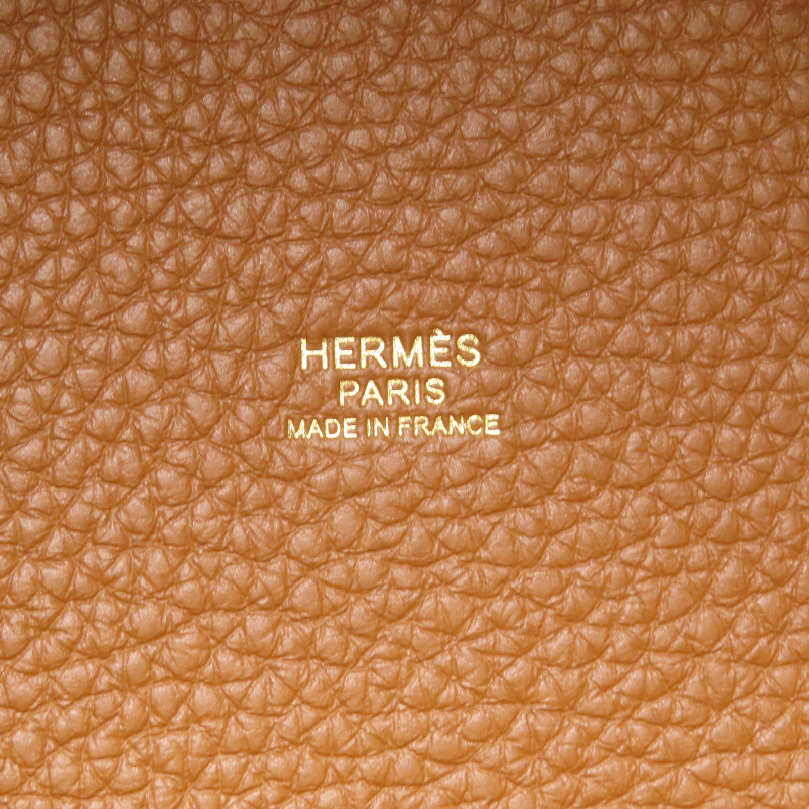 HERMES Clemence皮革Picotin MM金扣手挽袋Gold