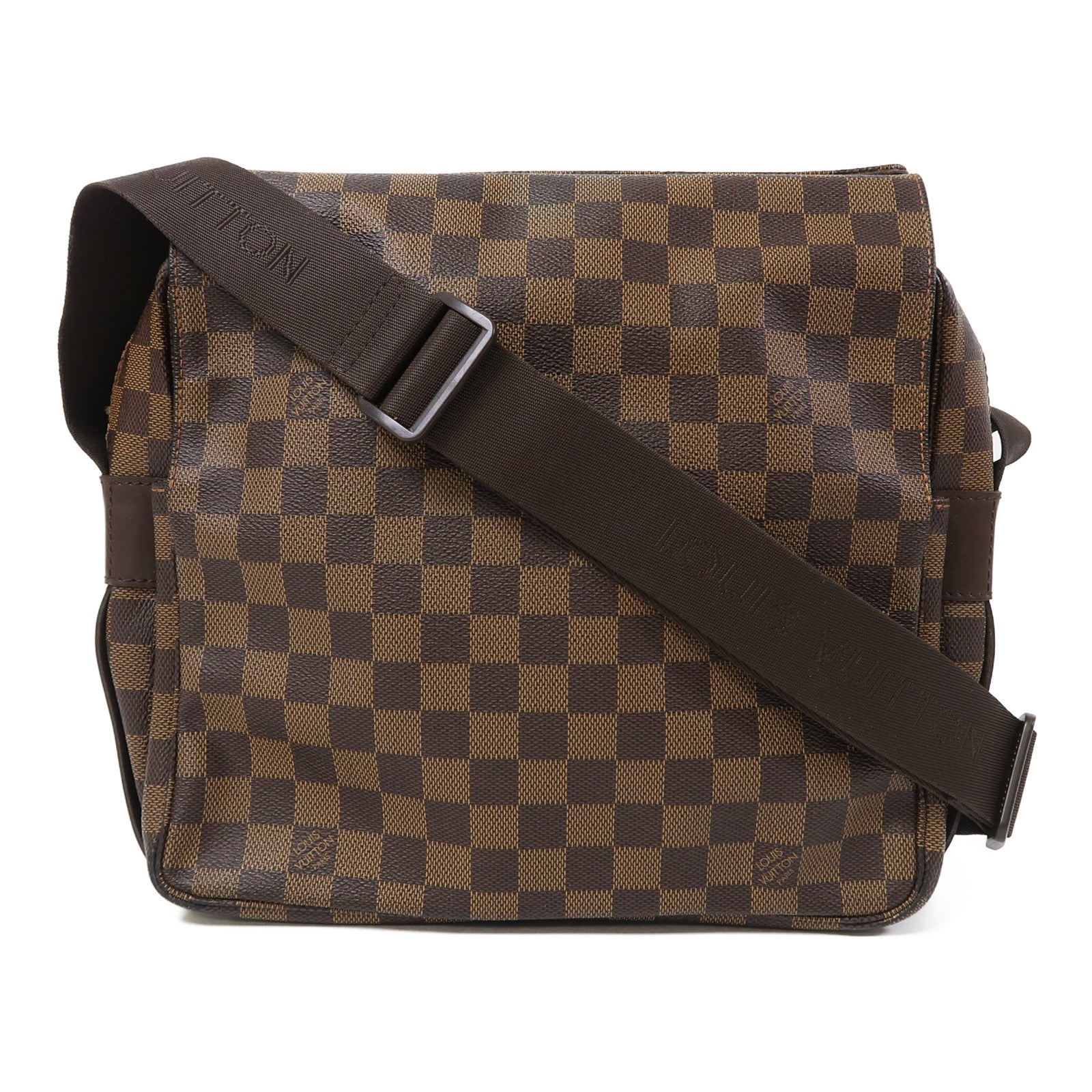 LOUIS VUITTON Damier Naviglio金扣肩背袋啡色